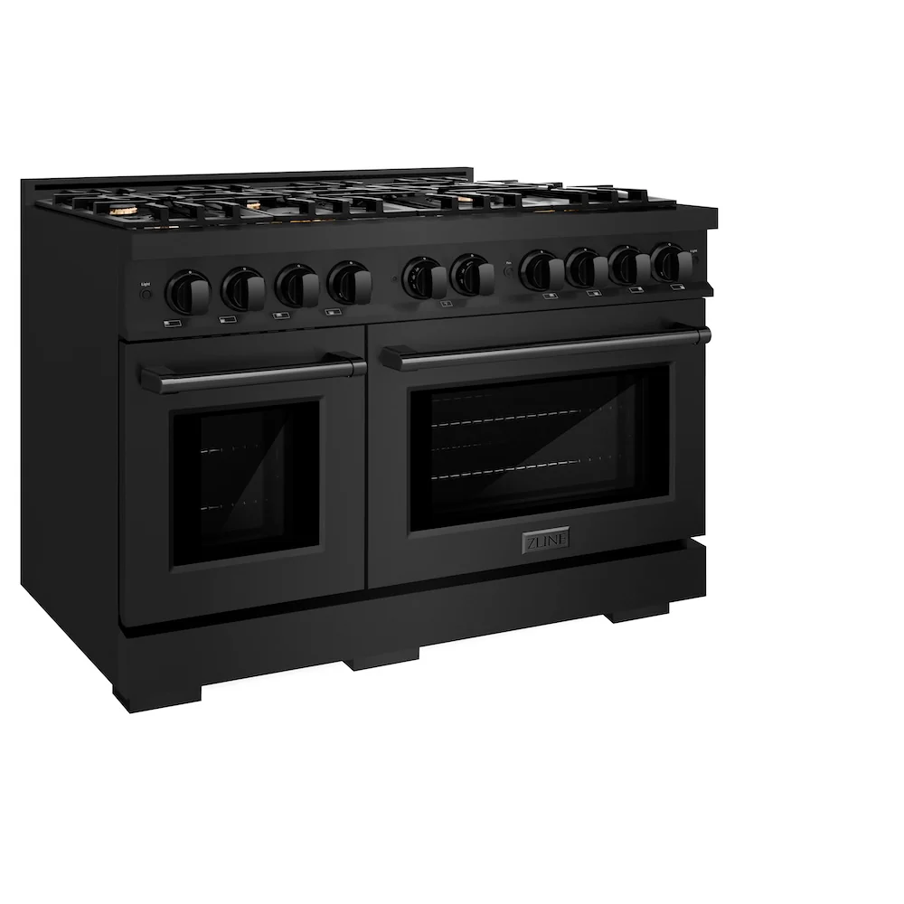 ZLINE 48 in. 6.7 cu. ft. Select Double Oven Gas Range in Black Stainless Steel with 8 Brass Burners, Open Box-Great Condition - Image 6