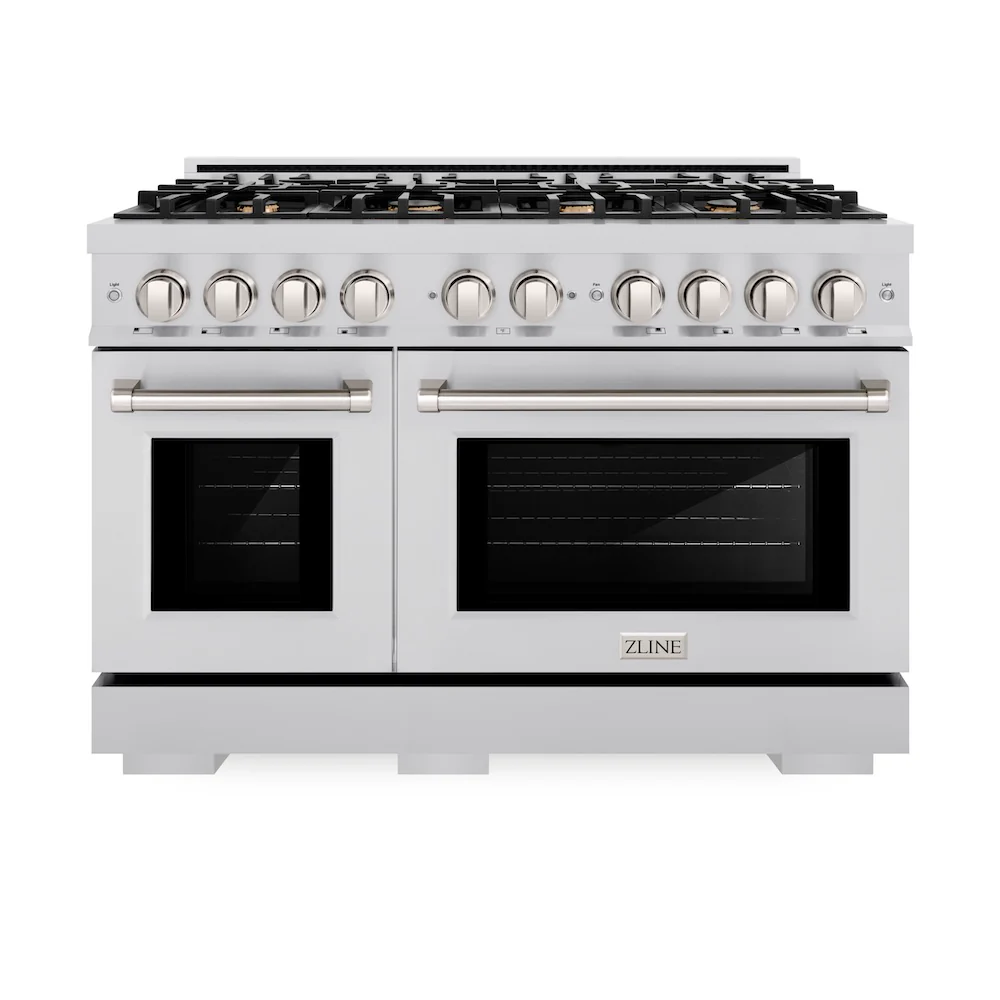 ZLINE 48 in. 6.7 cu. ft. Select Double Oven Gas Range in Stainless Steel with 8 Brass Burners, Open Box-Great Condition - Image 3