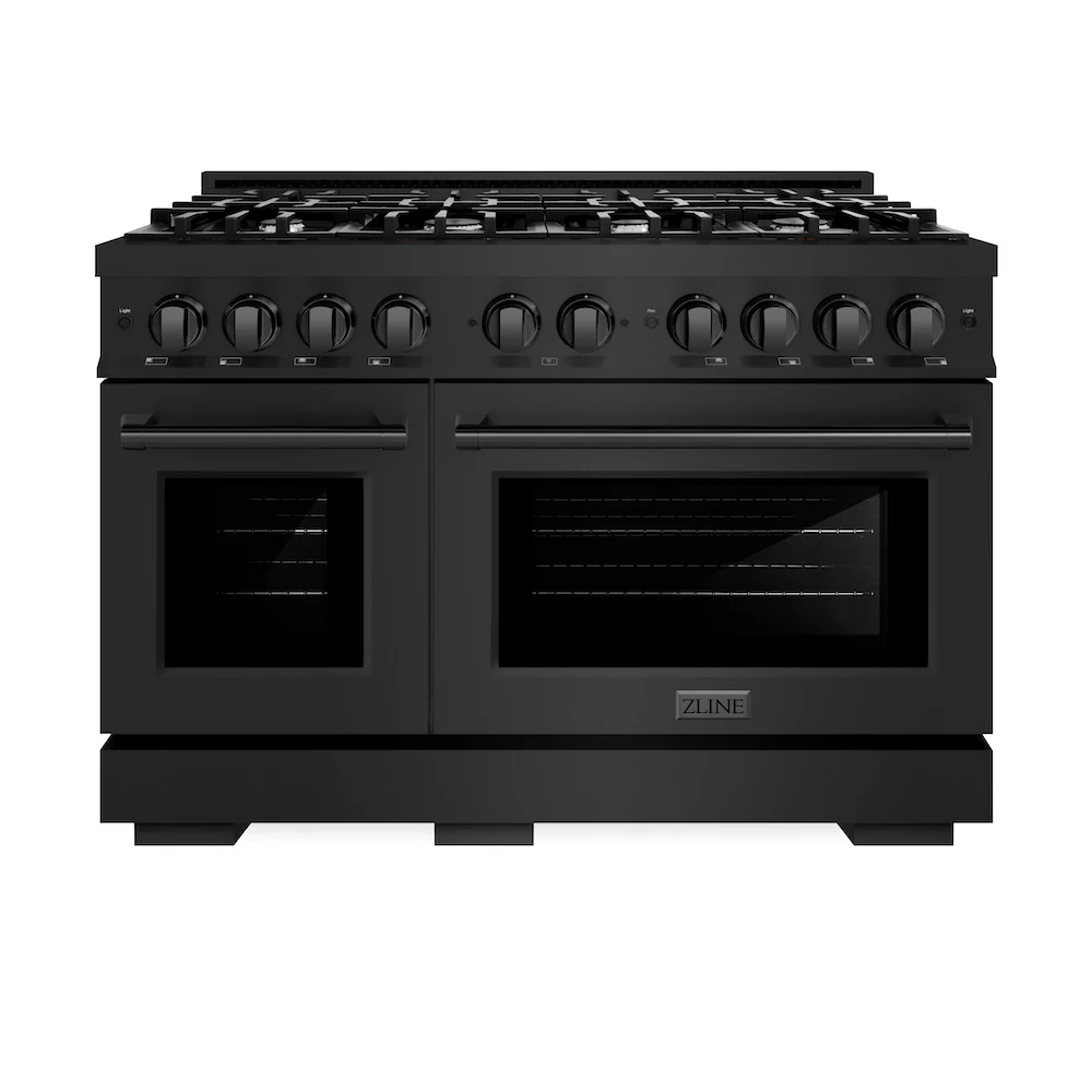 ZLINE 48 in. 6.7 cu. ft. Select Double Oven Gas Range with 8 Burner Cooktop in Black Stainless Steel, Open Box-Great Condition - Image 3