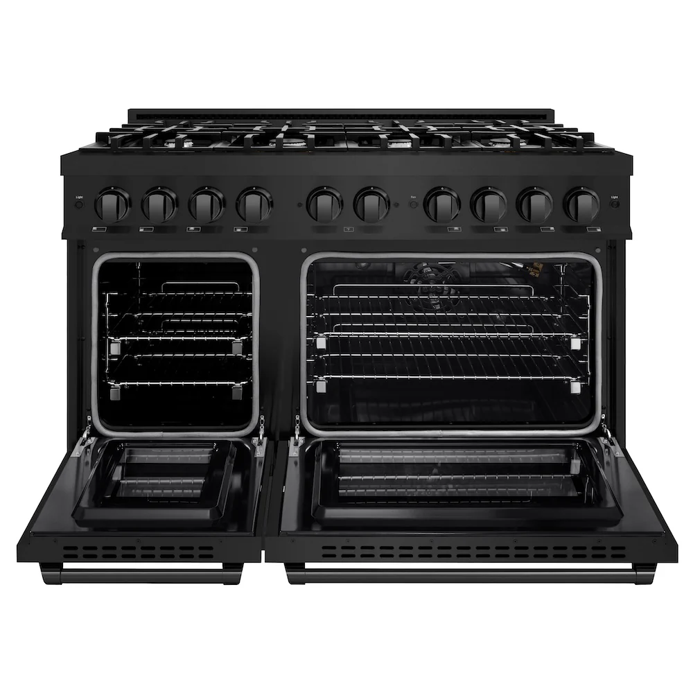 ZLINE 48 in. 6.7 cu. ft. Select Double Oven Gas Range with 8 Burner Cooktop in Black Stainless Steel, Open Box-Great Condition - Image 5