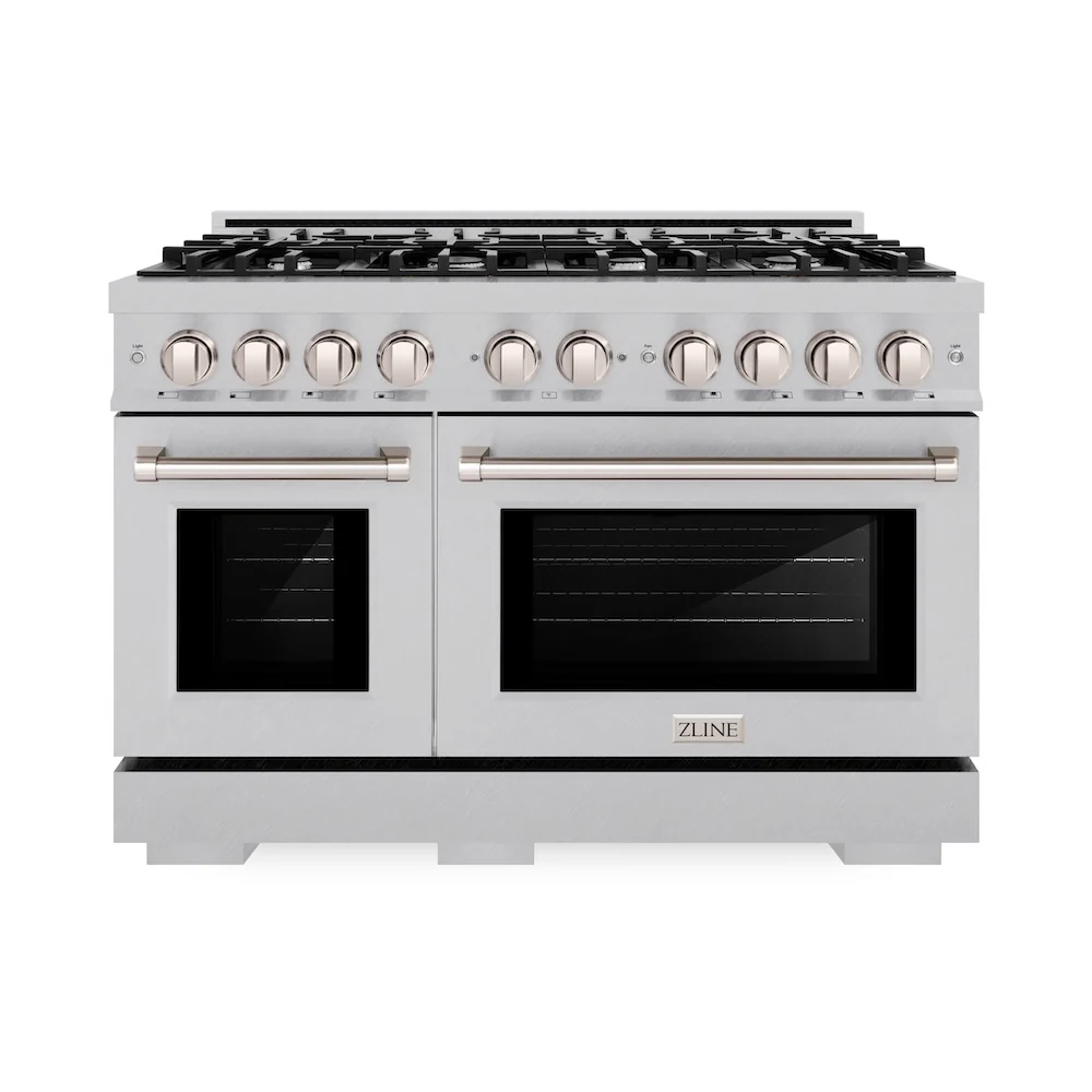 ZLINE 48 in. 6.7 cu. ft. Select Double Oven Gas Range with 8 Burner Cooktop in Satin Stainless Steel, Open Box-Great Condition - Image 3