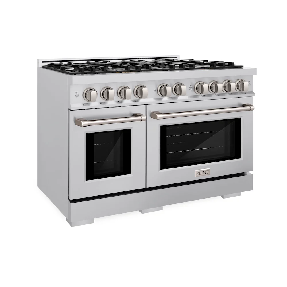 ZLINE 48 in. 6.7 cu. ft. Select Double Oven Gas Range with 8 Burner Cooktop in Stainless Steel, Open Box-Great Condition