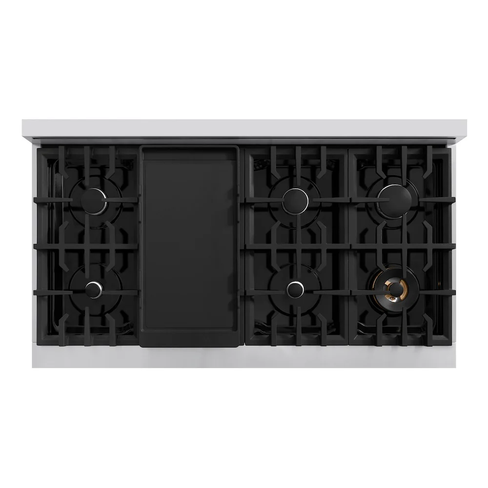 ZLINE 48 in. 6.7 cu. ft. Select Double Oven Gas Range with 8 Burner Cooktop in Stainless Steel with White Matte Doors, Open Box-Great Condition - Image 2