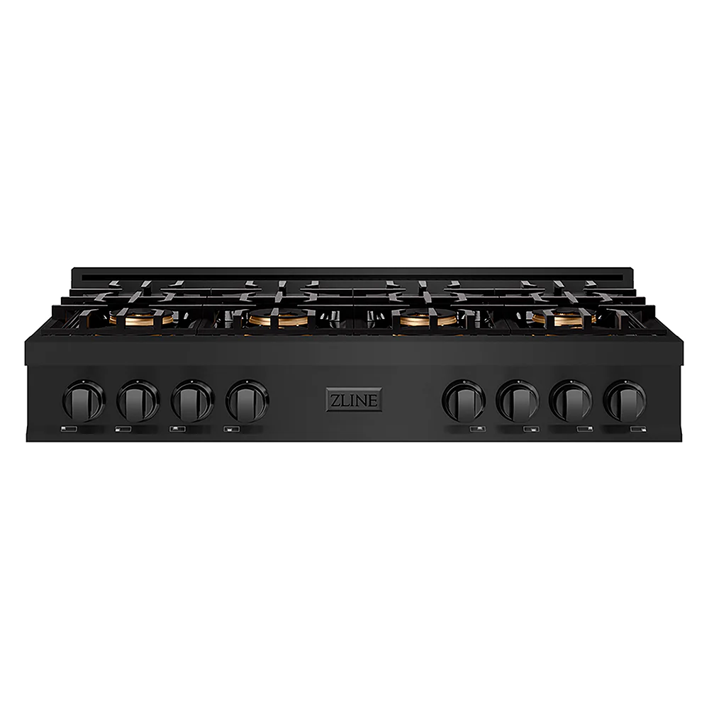 ZLINE 48 in. Classic Gas Rangetop with 8 Burner DuoPro™ Cooktop in Black Stainless Steel, Open Box-Great Condition - Image 3