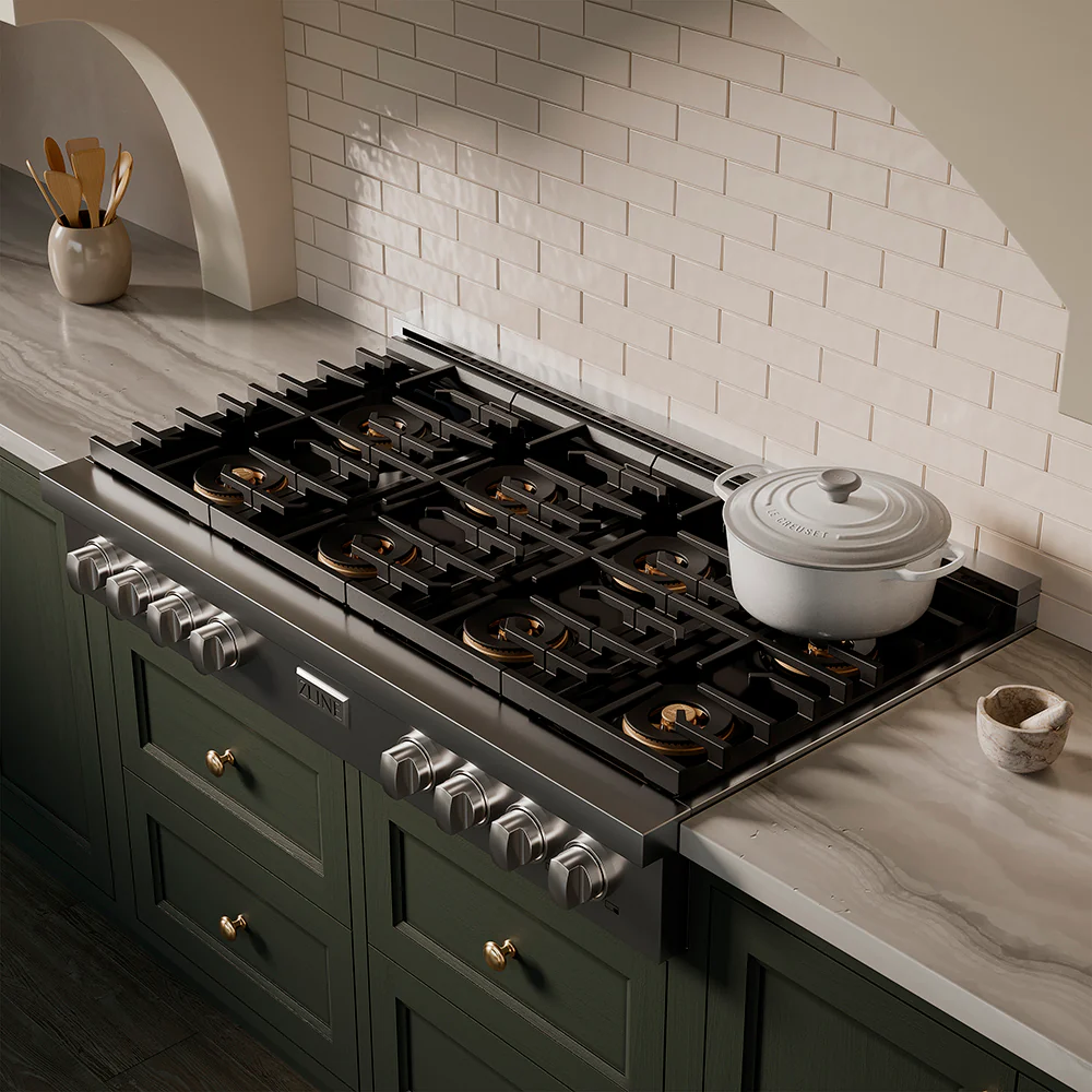 ZLINE 48 in. Paramount Gas Rangetop with 8 Burner DuoPro™ Cooktop in Stainless Steel - Image 3