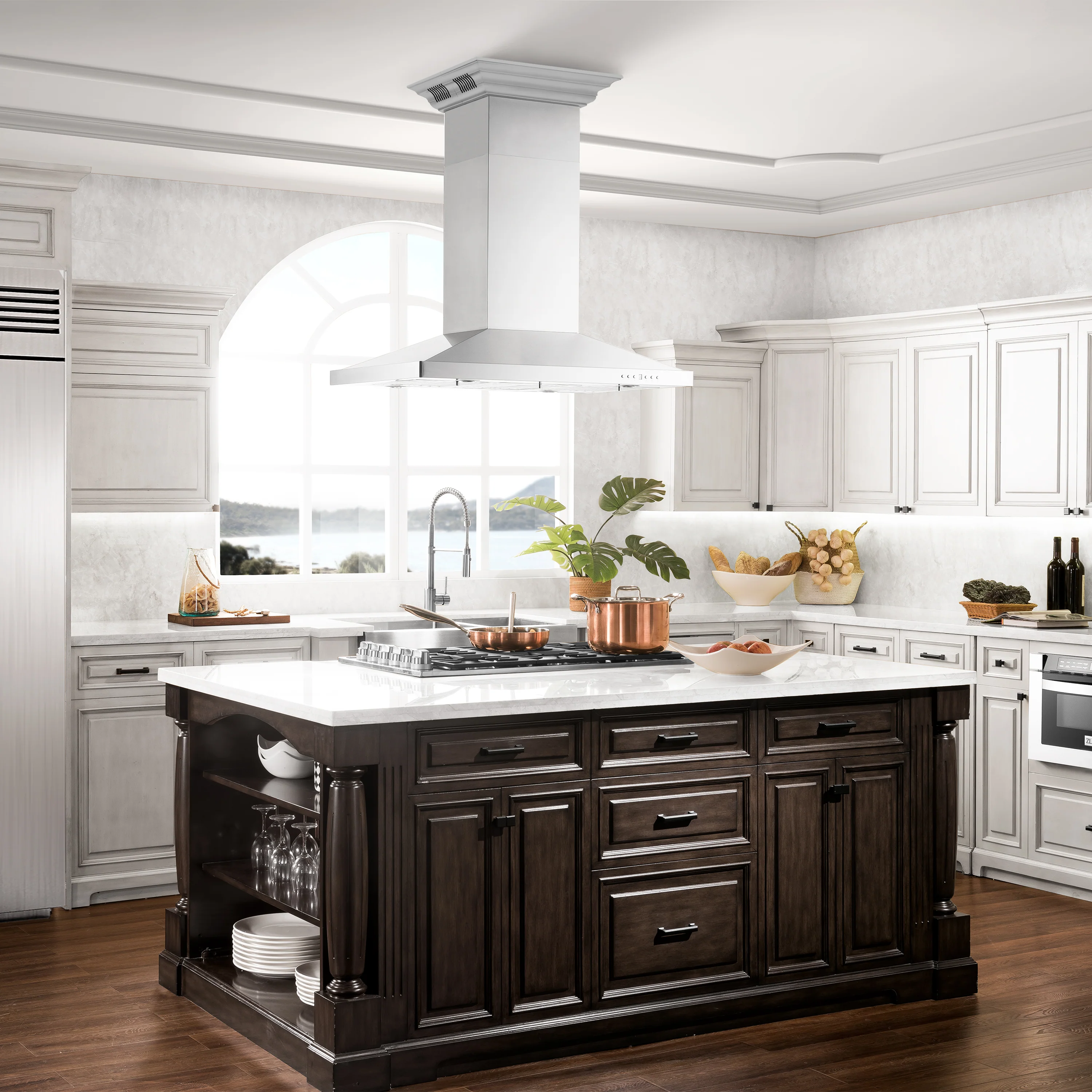 48" ZLINE CrownSound™Ducted Vent Island Mount Range Hood in Stainless Steel with Built-in Bluetooth Speakers (GL2iCRN-BT-48) - Image 12