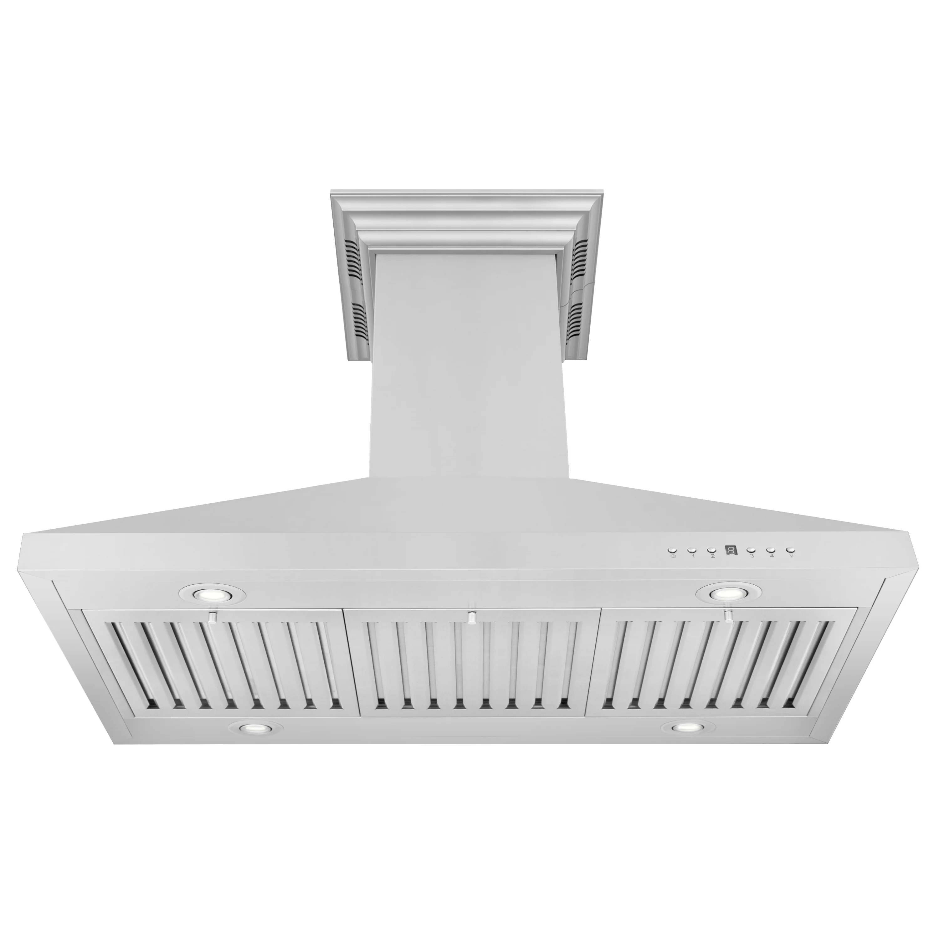 48" ZLINE CrownSound™Ducted Vent Island Mount Range Hood in Stainless Steel with Built-in Bluetooth Speakers (KL3iCRN-BT-48) - Image 6