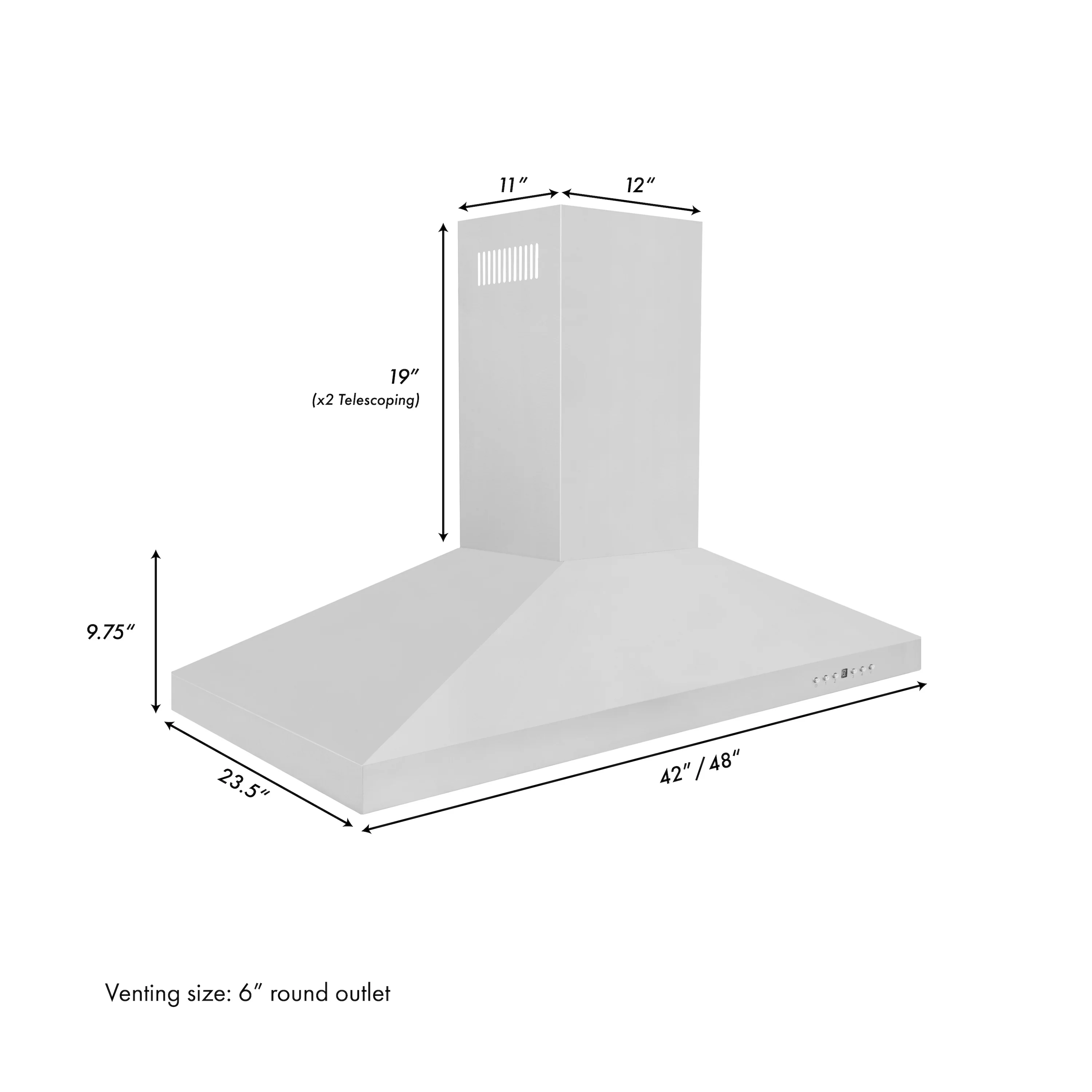 ZLINE 48" Convertible Island Mount Range Hood in Stainless Steel (KL3i-48) - Image 9