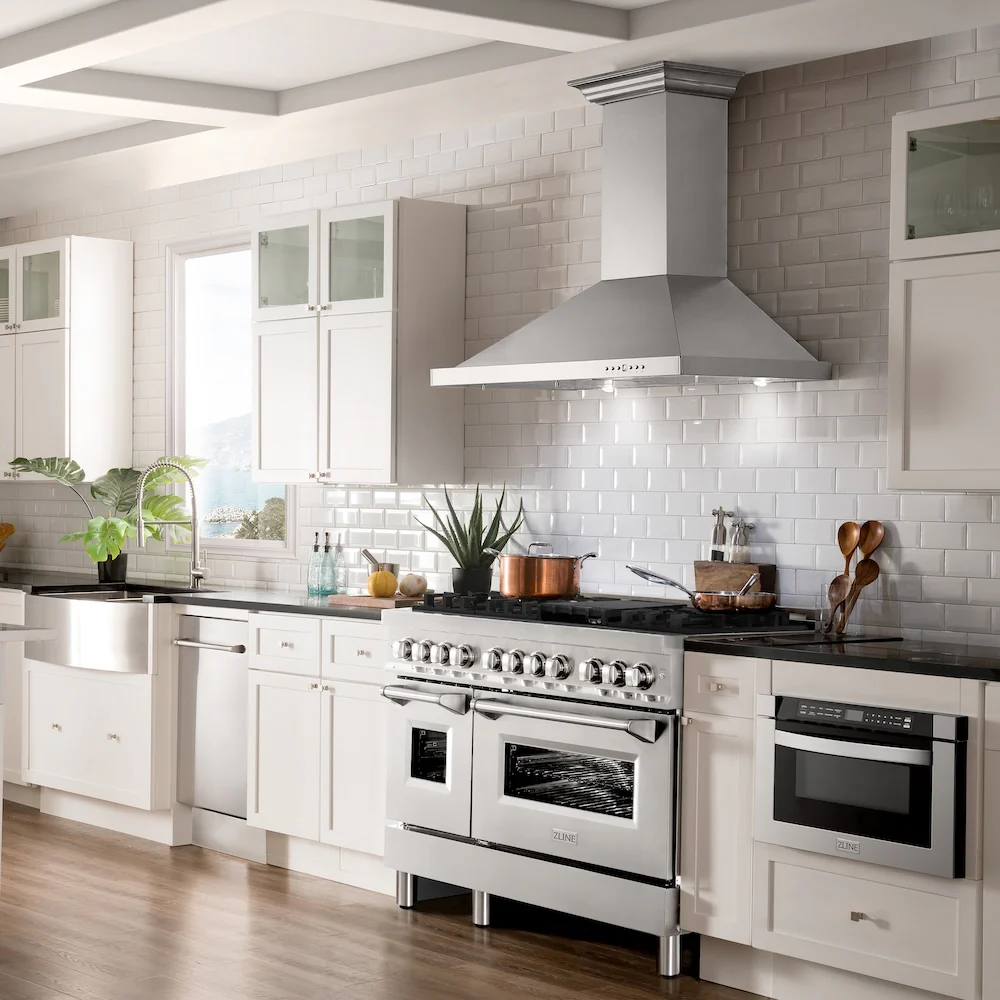 ZLINE 48 in. 6.0 cu. ft. Legacy Dual Fuel Range with 7 Burner Gas Cooktop and 2 Electric Ovens in Stainless Steel (RA48) - Image 2