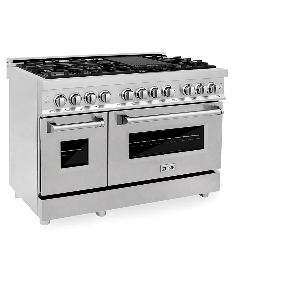 ZLINE 48 in. 6.0 cu. ft. Legacy Dual Fuel Range with 7 Burner Gas Cooktop and 2 Electric Ovens in Stainless Steel with Satin Stainless Steel Doors (RA-SN-48) - Image 6