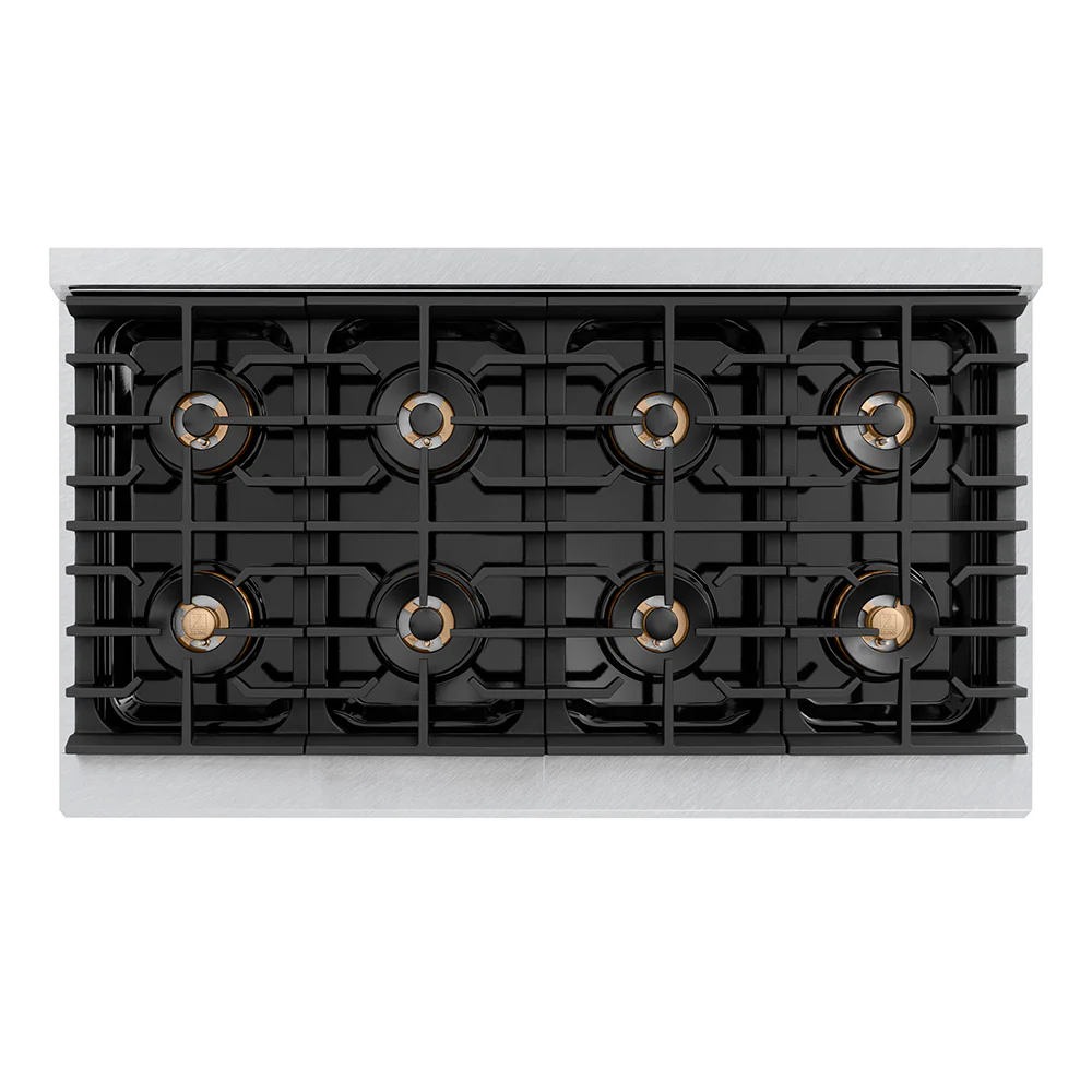 ZLINE 48 in. 6.7 cu. ft. Paramount Dual Fuel Range with 8 Burner DuoPro™ Cooktop and Dual Ovens in Satin Stainless Steel (PSDRS-48) - Image 3
