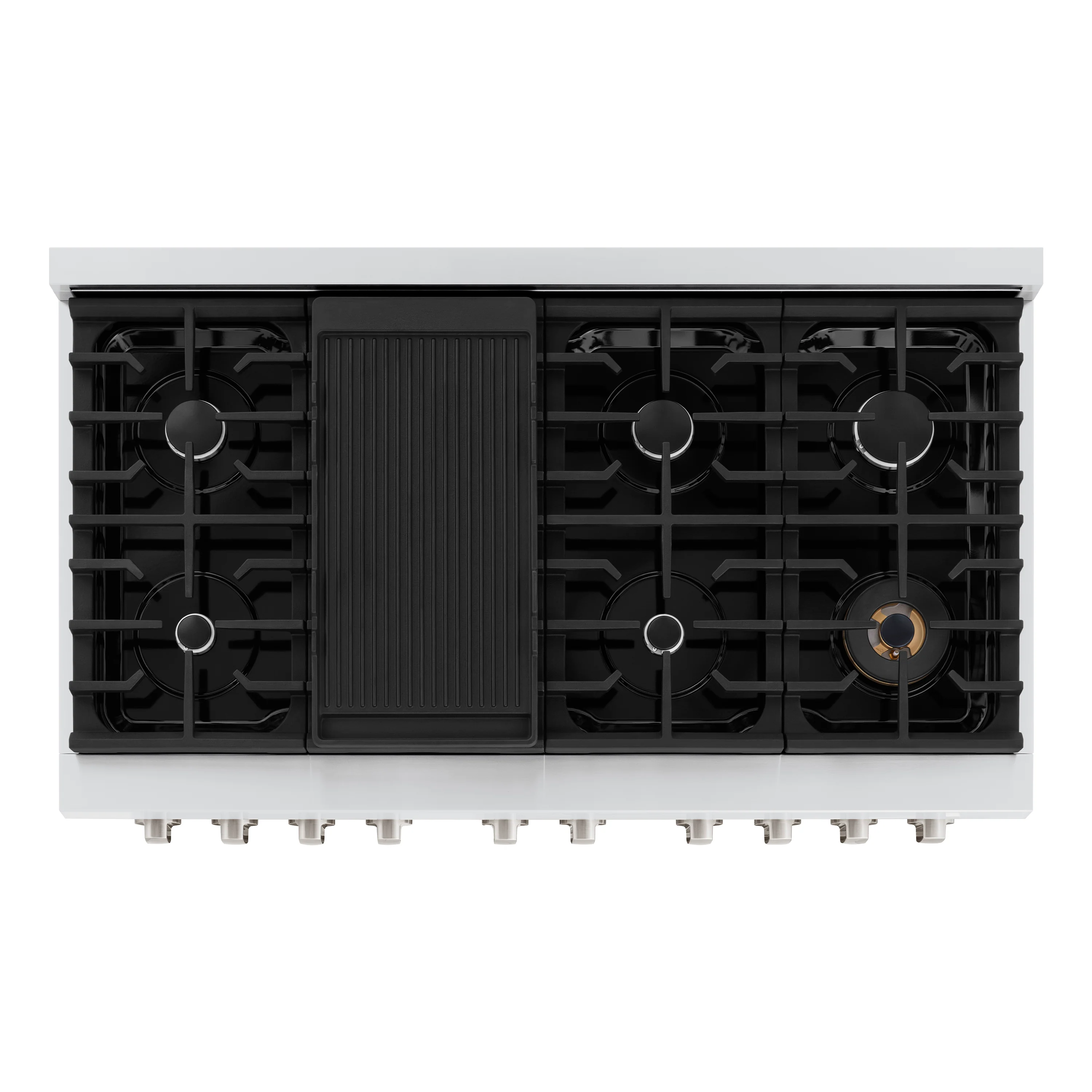 ZLINE 48 in. 6.7 cu. ft. Paramount Double Oven Dual Fuel Range with 8 Burner Gas Cooktop in Stainless Steel with Black Matte Doors (SDR-BLM-48) - Image 6