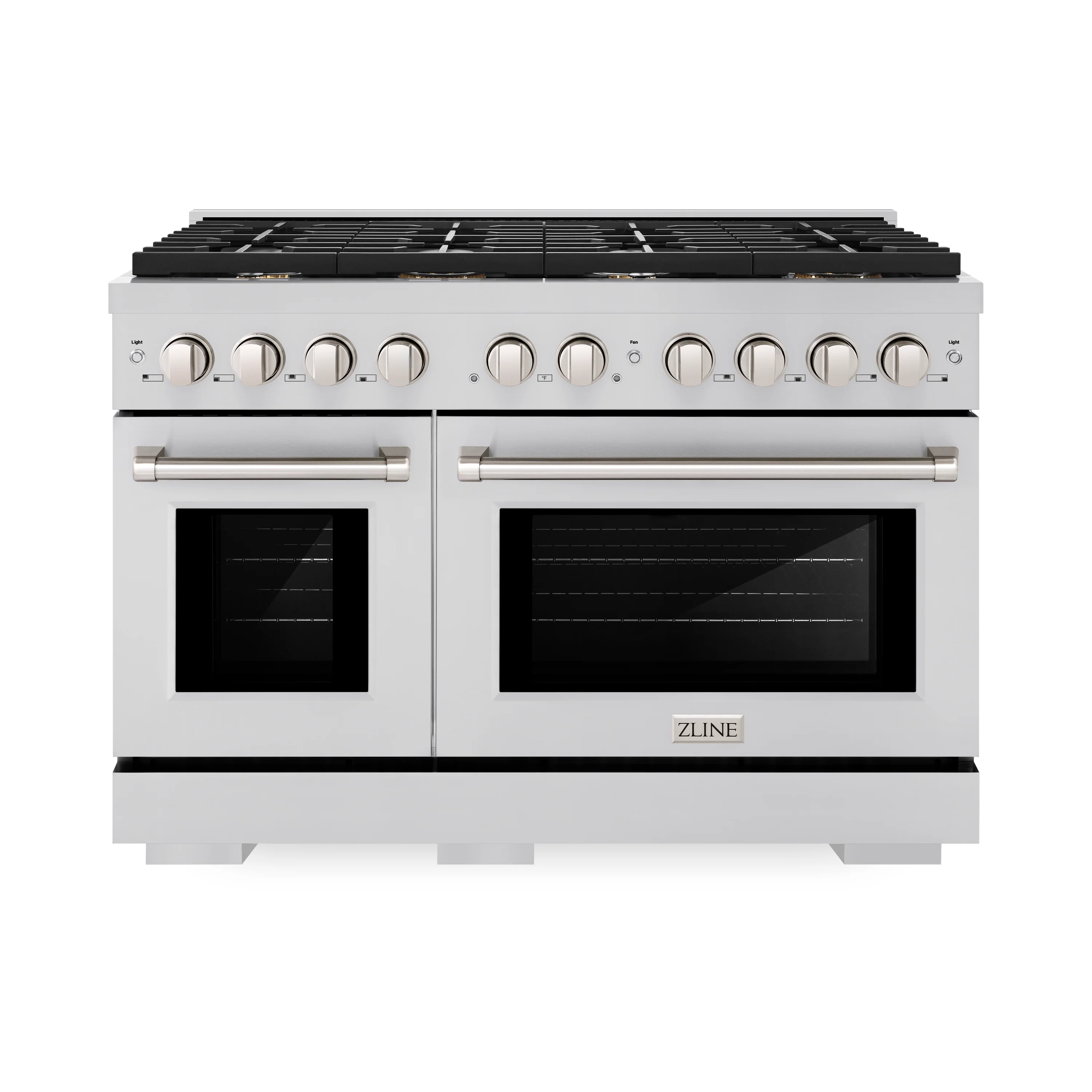 ZLINE 48 in. 6.7 cu. ft. Paramount Double Oven Dual Fuel Range in Stainless Steel with 8 Brass Burners (SDR-BR-48) - Image 2