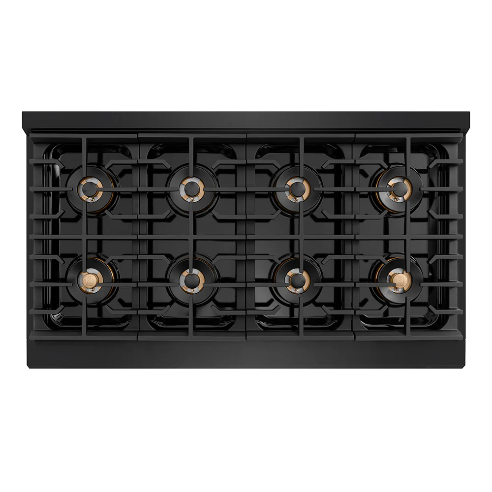 ZLINE 48 in. 6.7 cu. ft. Paramount Gas Range with 8 Burner DuoPro™ Cooktop and Dual Ovens in Black Stainless Steel (PSGRB-48) - Image 3