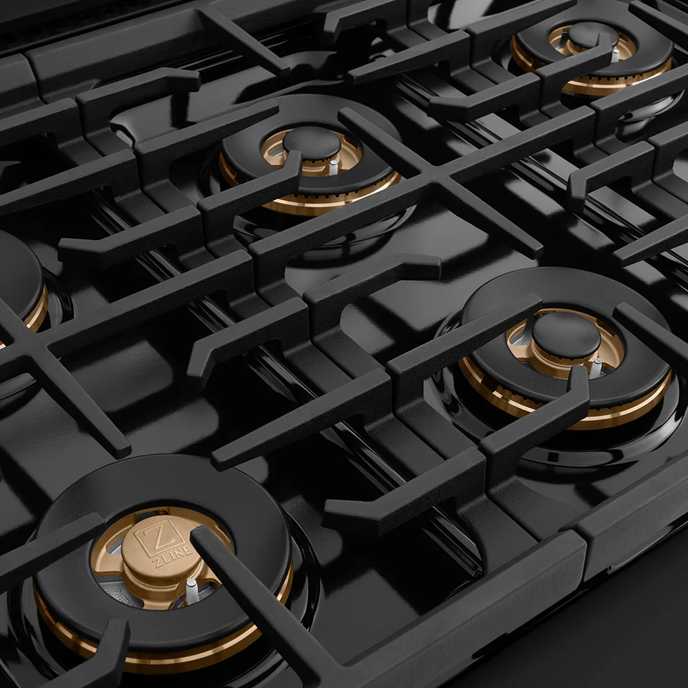 ZLINE 48 in. 6.7 cu. ft. Paramount Gas Range with 8 Burner DuoPro™ Cooktop and Dual Ovens in Black Stainless Steel (PSGRB-48) - Image 7