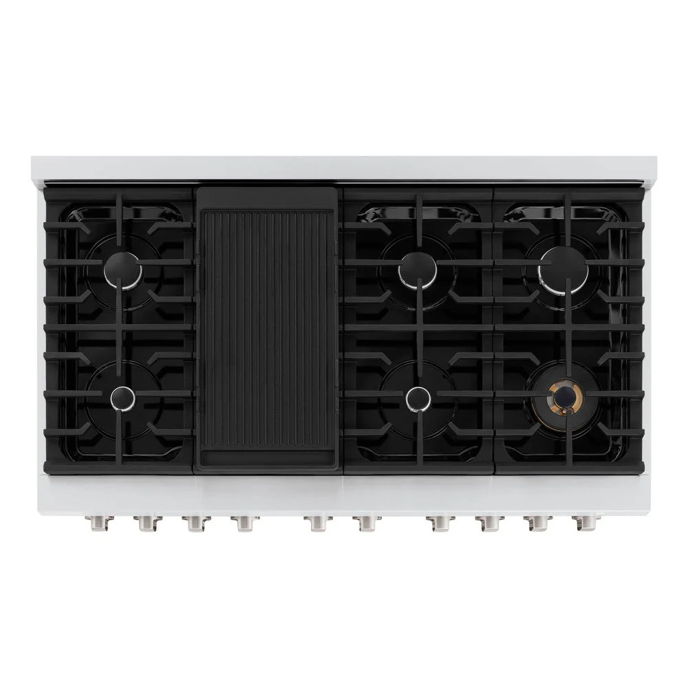 ZLINE 48 in. 6.7 cu. ft. Paramount Double Oven Gas Range with 8 Burner Cooktop in Stainless Steel with Black Matte Doors (SGR-BLM-48) - Image 5