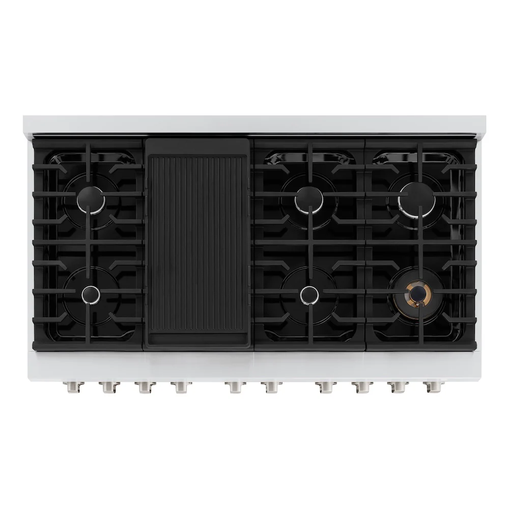 ZLINE 48 in. 6.7 cu. ft. Paramount Double Oven Gas Range with 8 Burner Cooktop in Stainless Steel (SGR48) - Image 6