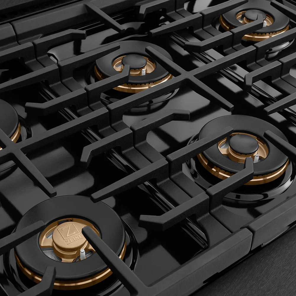 ZLINE 48 in. Paramount Gas Rangetop with 8 Burner DuoPro™ Cooktop in Black Satin Stainless Steel (PSRTBS-48) - Image 7