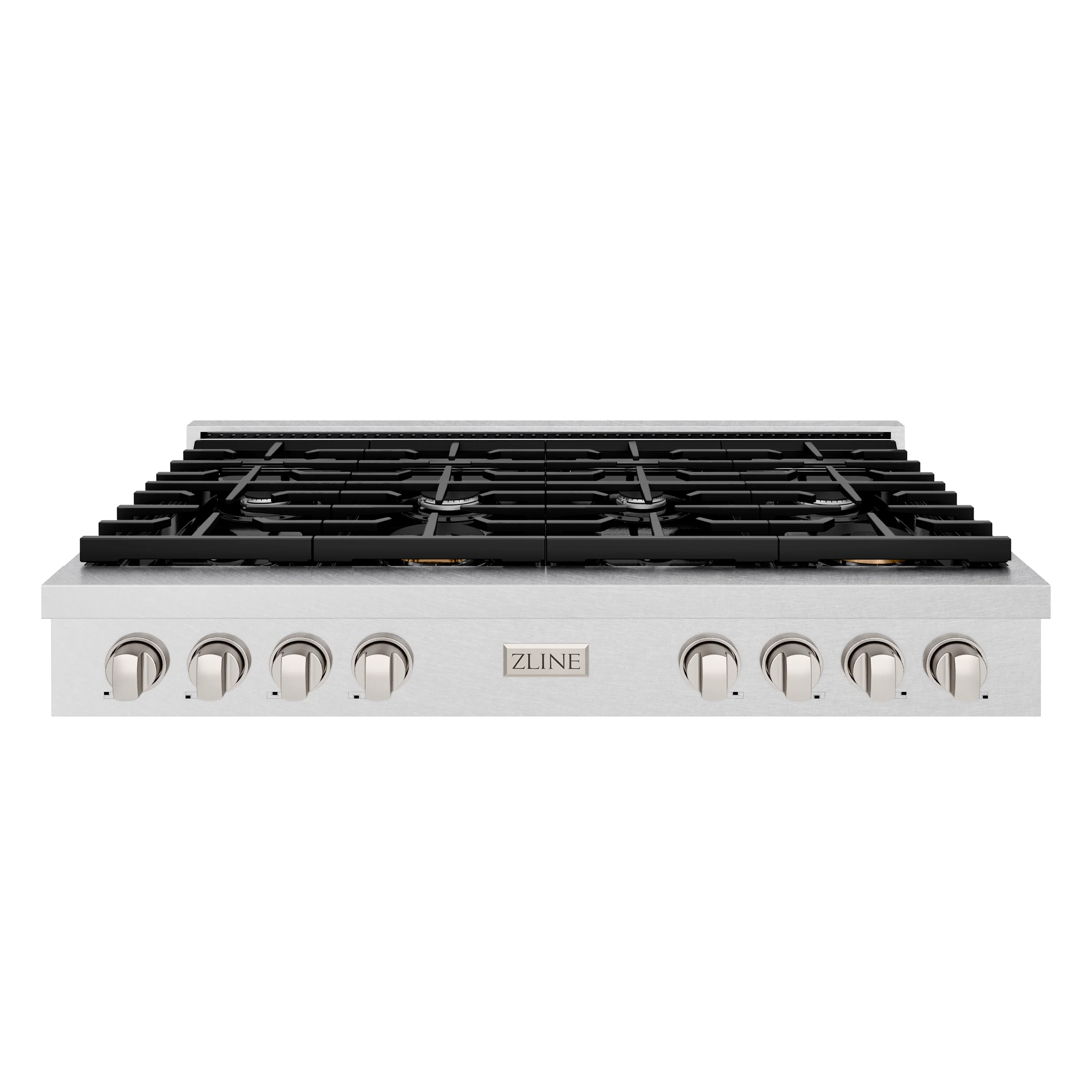 ZLINE 48 in. Paramount Gas Rangetop with 8 Burners and Porcelain Cooktop in Satin Stainless Steel (SRTS-48) - Image 3