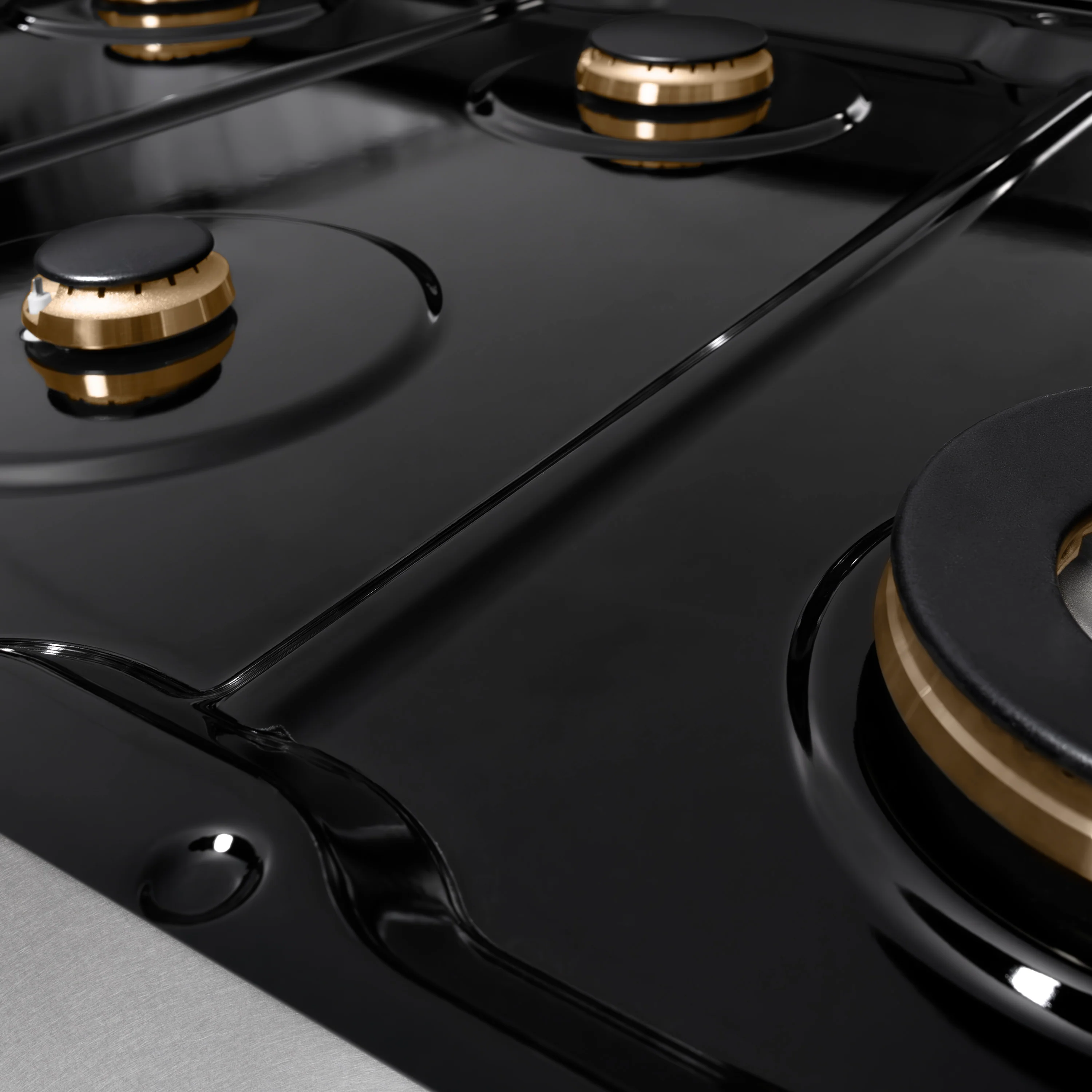 ZLINE 48 in. Paramount Gas Rangetop with 8 Brass Burners and Porcelain Cooktop in Satin Stainless Steel (SRTS-BR-48) - Image 6