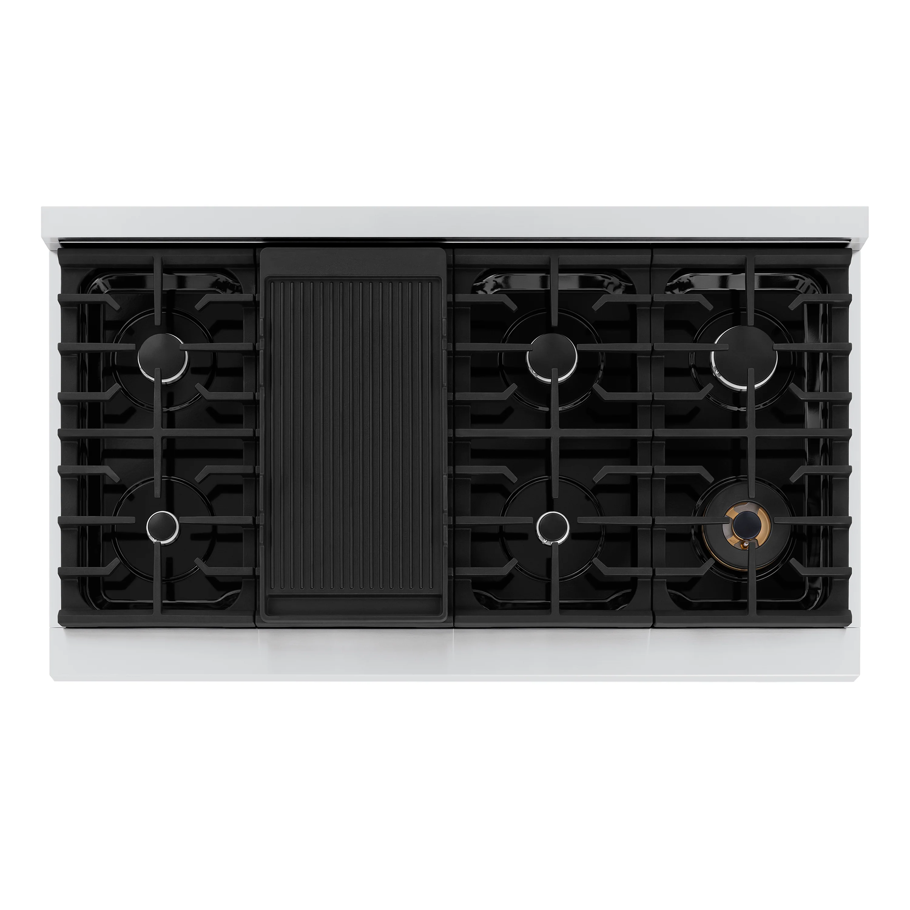 ZLINE 48 in. Paramount Gas Rangetop with 8 Burners and Porcelain Cooktop in Stainless Steel (SRT48) - Image 4