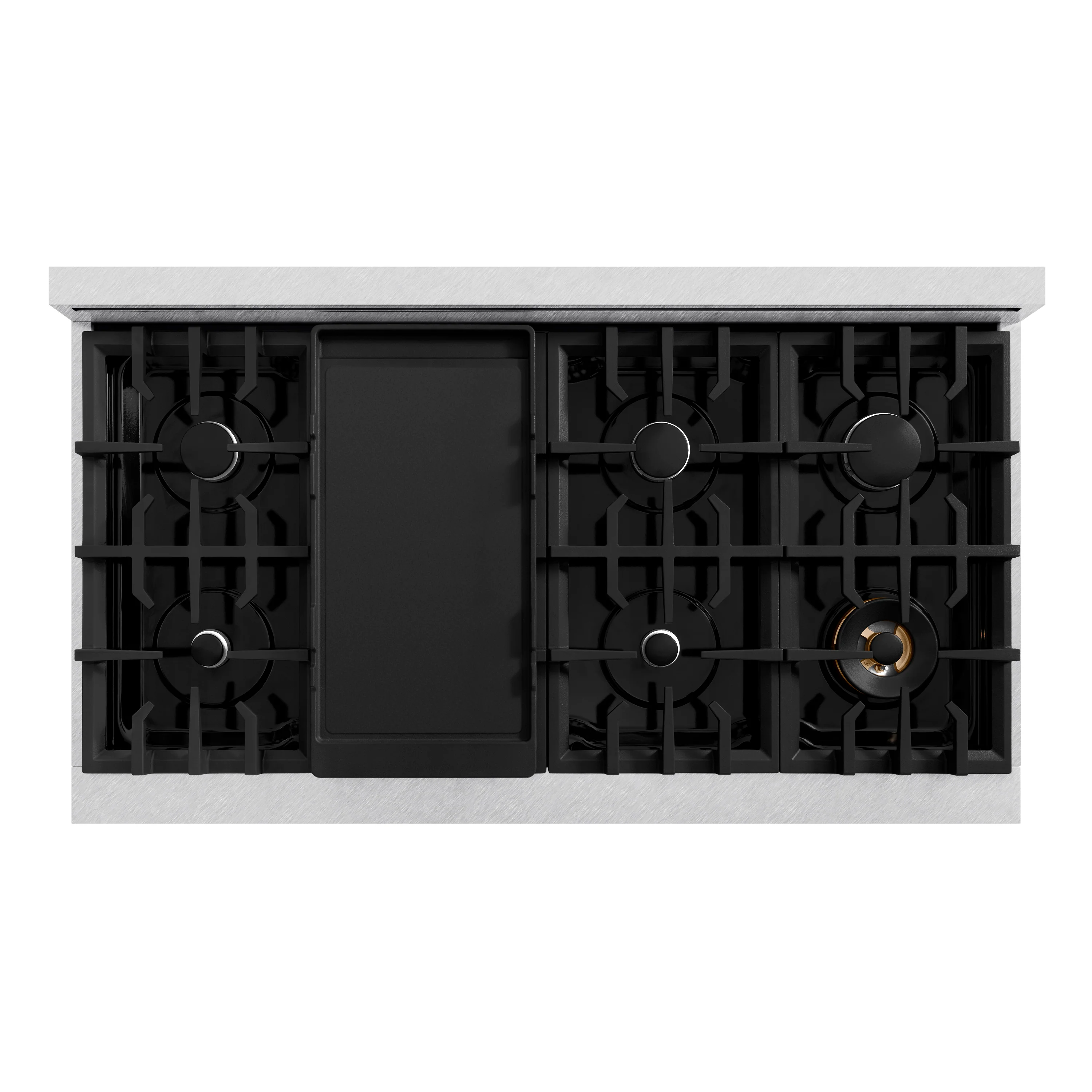 ZLINE 48 in. Classic Gas Rangetop with 8 Burners and Porcelain Cooktop in Satin Stainless Steel with Griddle (RTS-GR-48) - Image 6