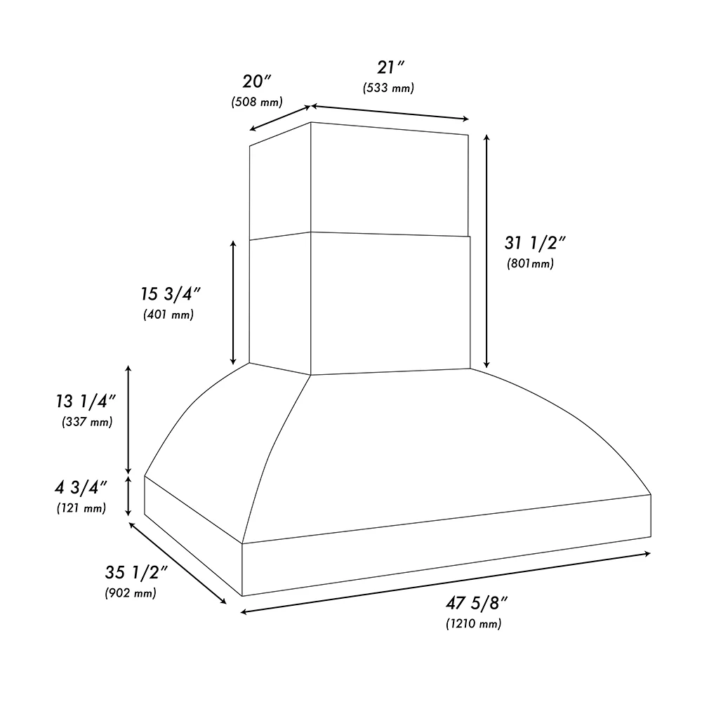 ZLINE 48 in. Wall Mount Outdoor Grill Hood (GOW2-48) - Image 10