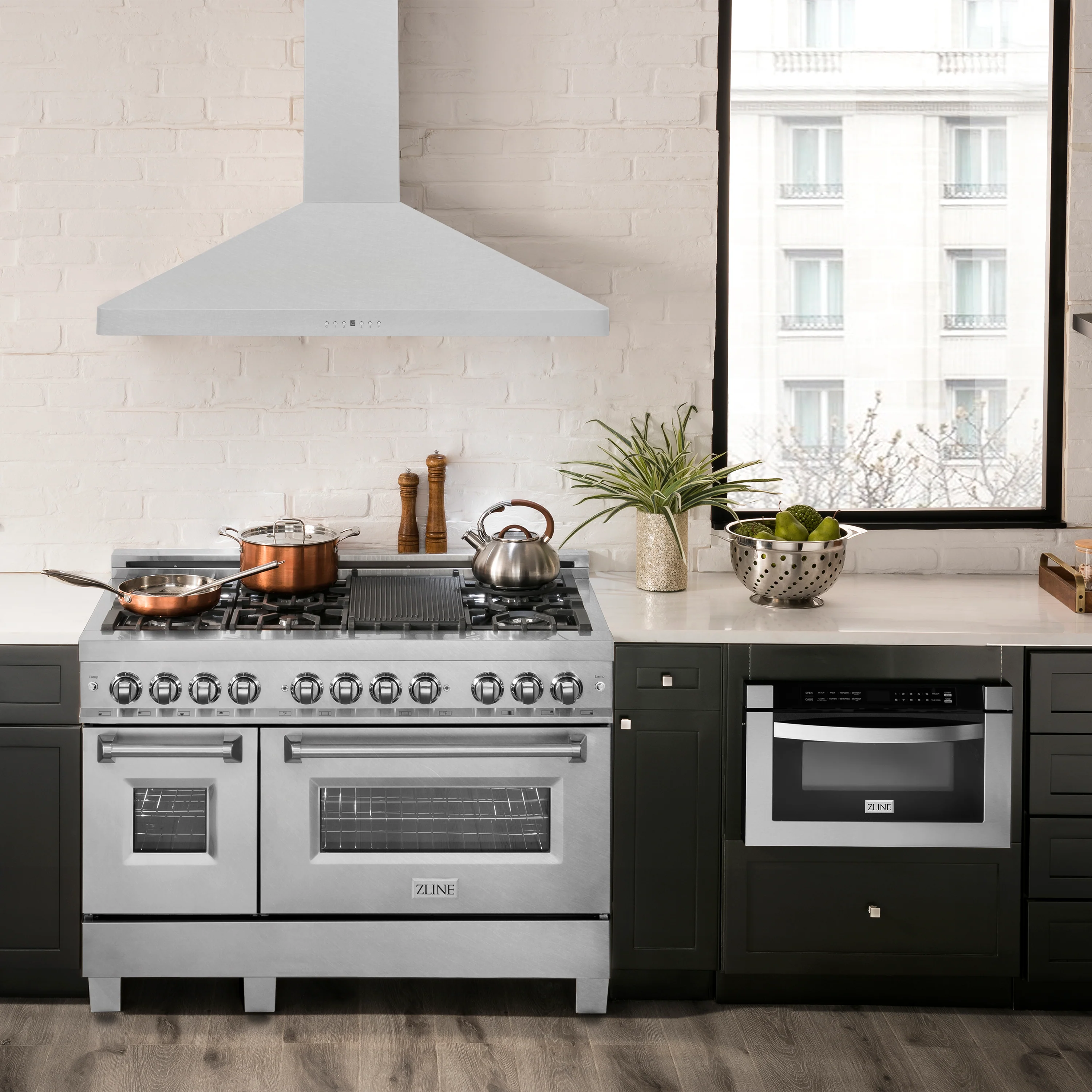 ZLINE 48" Ducted Wall Mount Range Hood in Fingerprint Resistant Stainless Steel (8KF2S-48) - Image 2