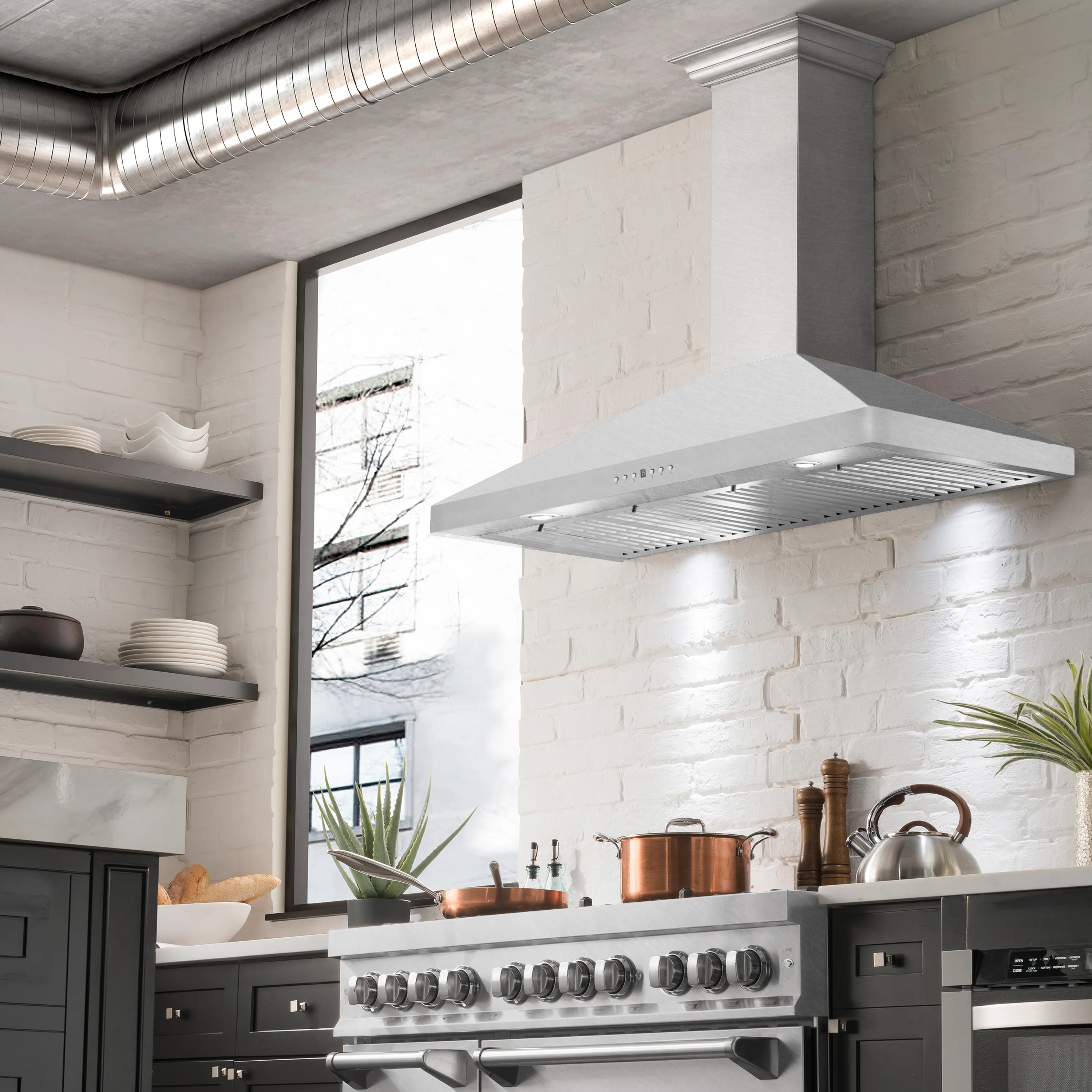 ZLINE 48" Ducted Wall Mount Range Hood in Fingerprint Resistant Stainless Steel (8KF2S-48) - Image 9
