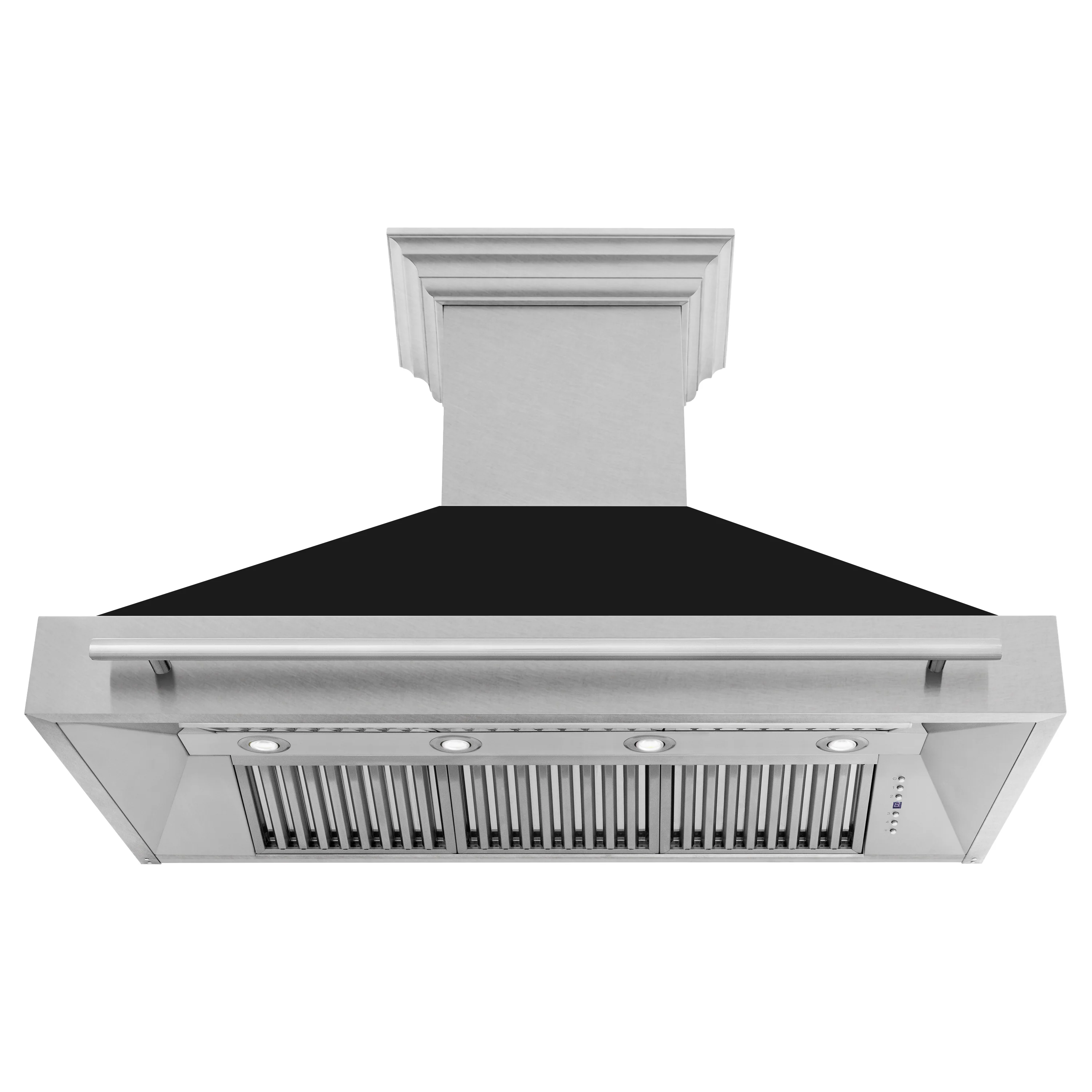 ZLINE 48" Fingerprint Resistant Stainless Steel Range Hood with Black Matte Shell (8654SNX-BLM-48) - Image 3