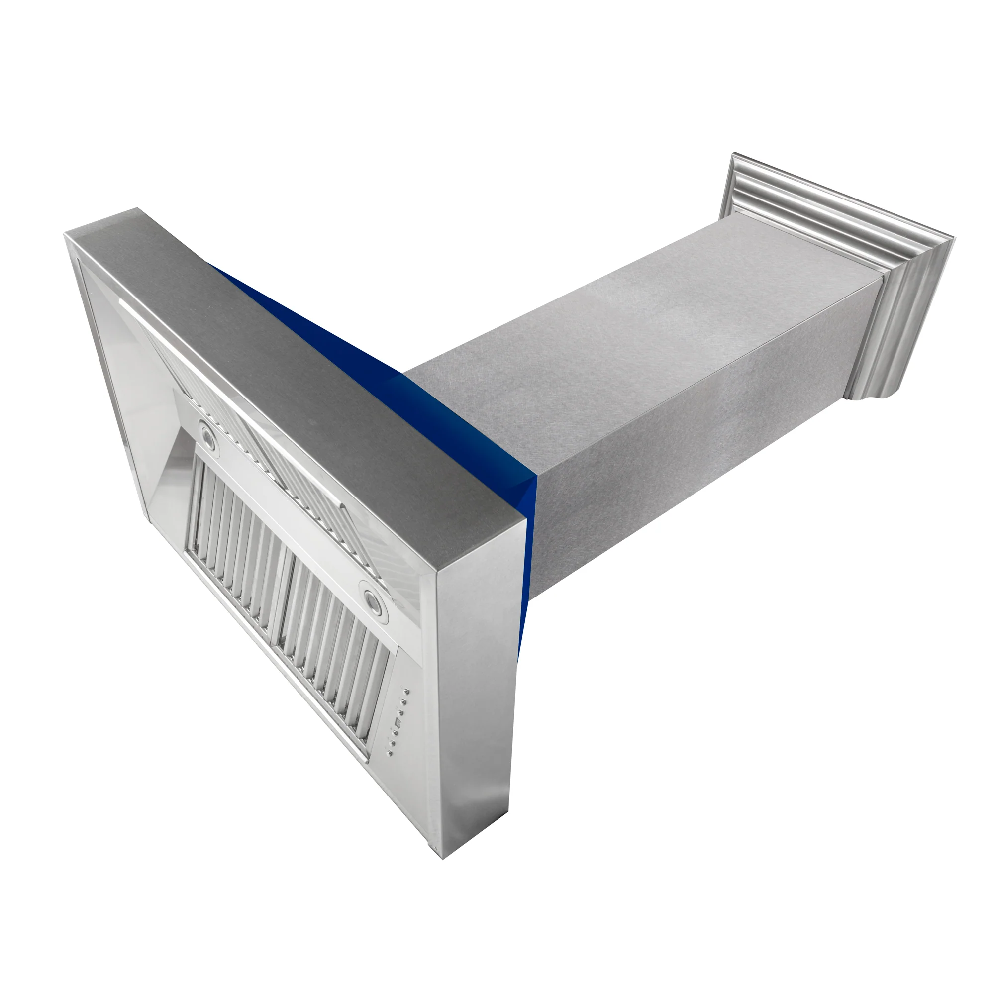 48" Ducted Fingerprint Resistant Stainless Steel Range Hood with Blue Gloss Shell (8654BG-48) - Image 4
