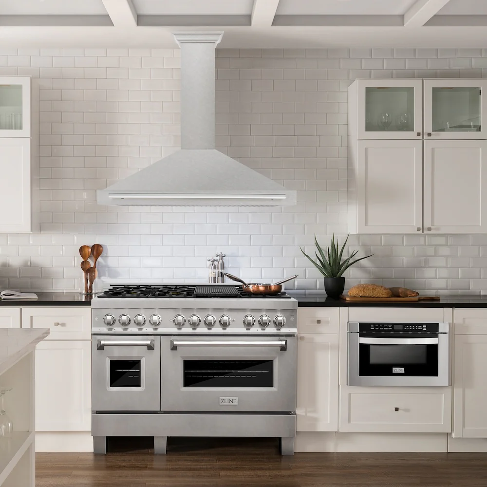 ZLINE 48 in. Convertible Fingerprint Resistant Satin Stainless Steel Range Hood with Stainless Steel Handle (KB4SNX-48) - Image 2