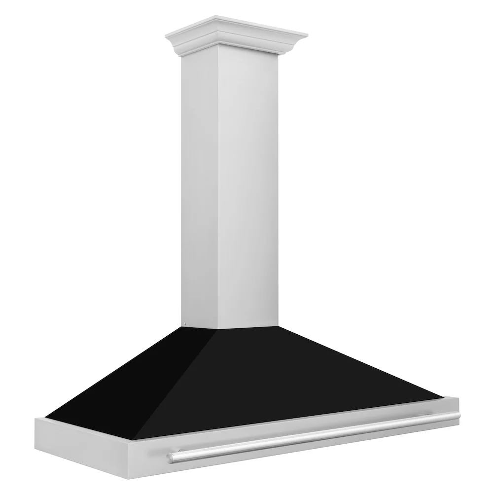 ZLINE 48 in. Convertible Stainless Steel Range Hood with Black Matte Shell and Stainless Steel Handle (KB4STX-BLM-48) - Image 3