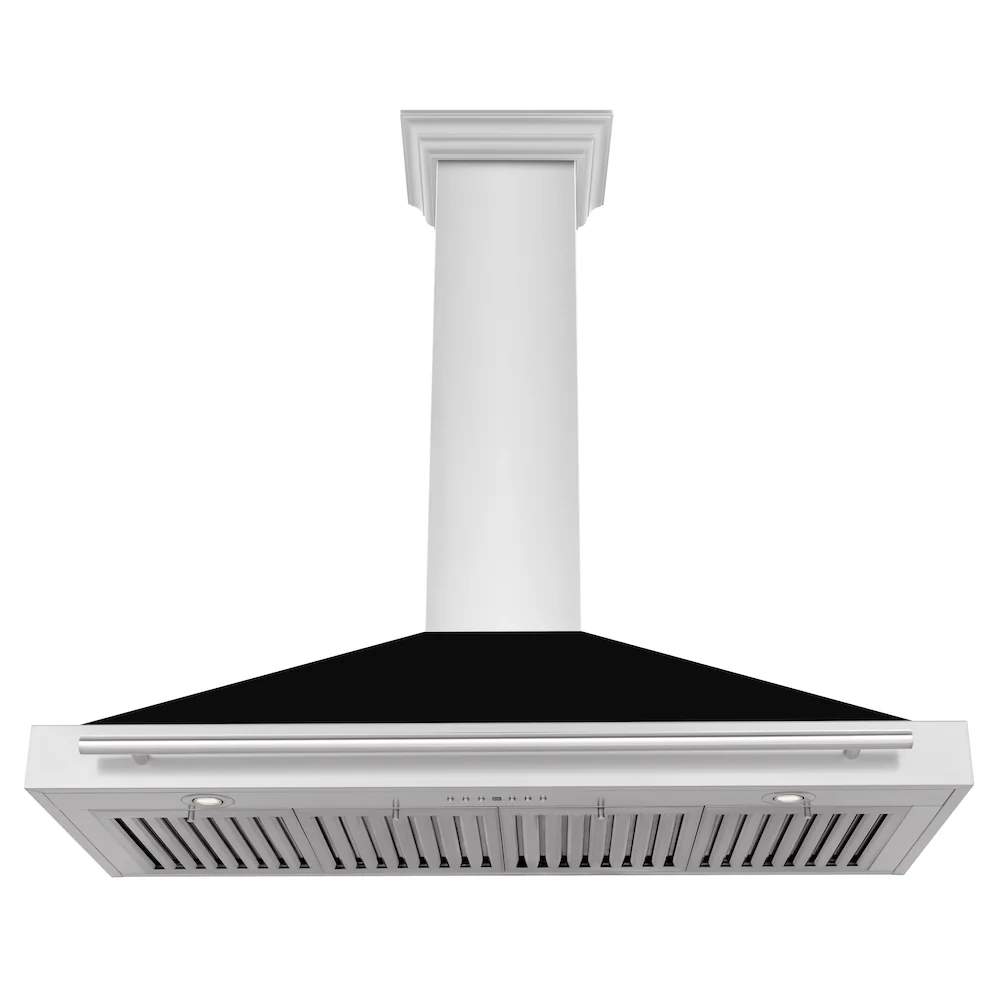 ZLINE 48 in. Convertible Stainless Steel Range Hood with Black Matte Shell and Stainless Steel Handle (KB4STX-BLM-48) - Image 4