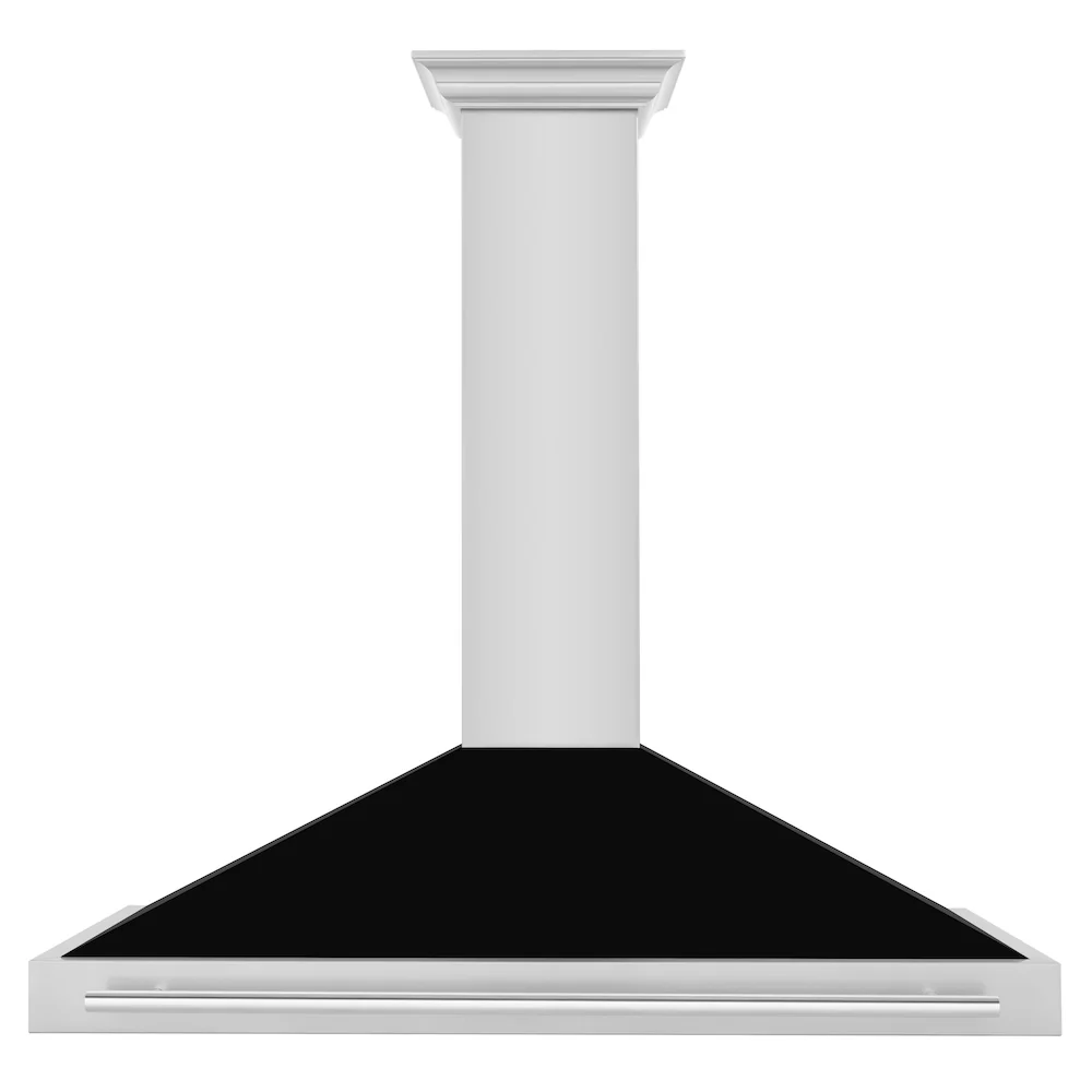 ZLINE 48 in. Convertible Stainless Steel Range Hood with Black Matte Shell and Stainless Steel Handle (KB4STX-BLM-48) - Image 5