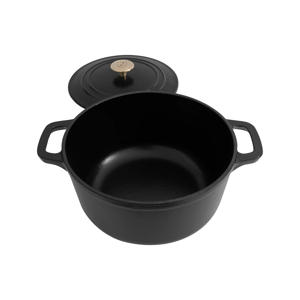 ZLINE 5-Piece Enameled Cast Iron Cookware Set in Black Matte (CWSETS-BLM-5) - Image 3