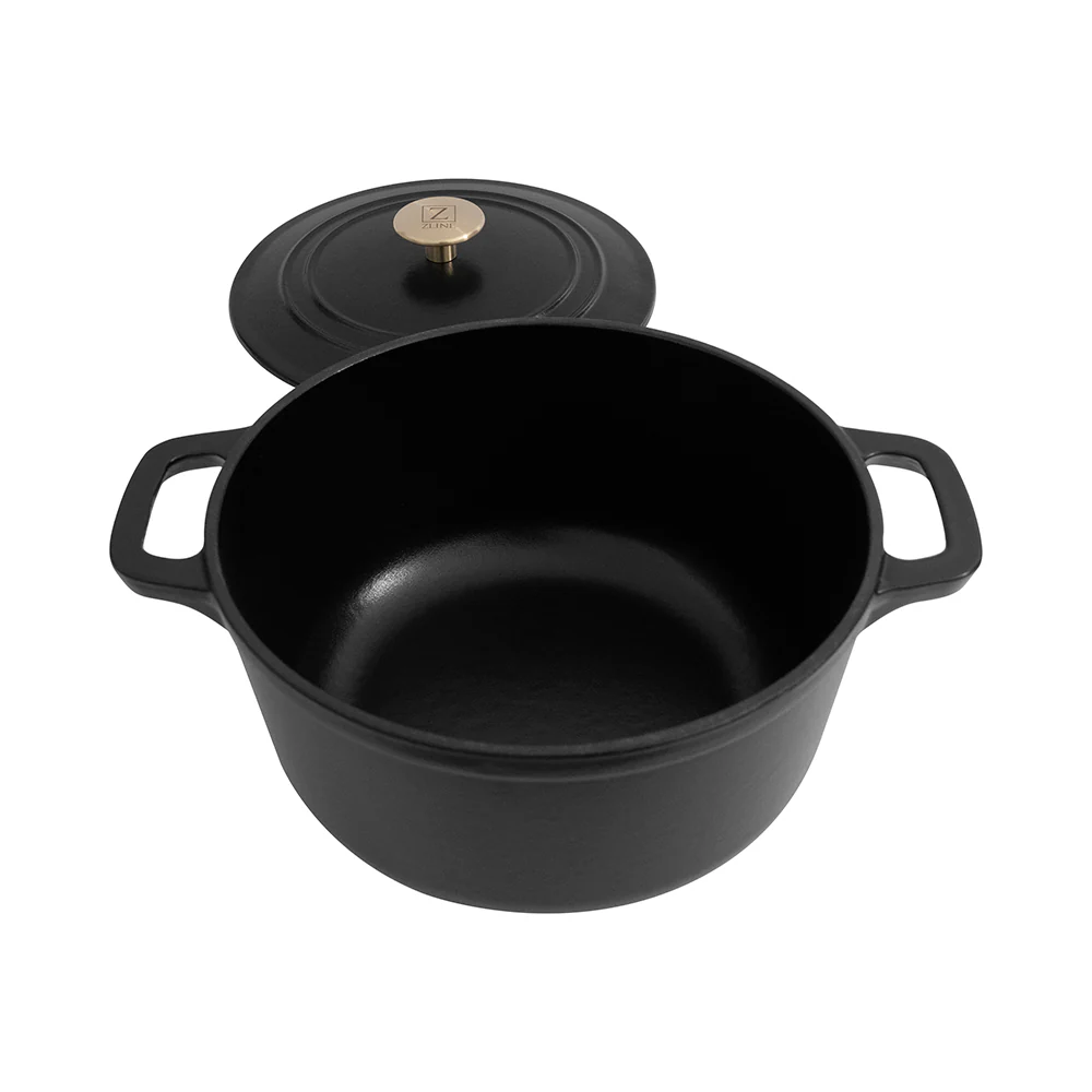 ZLINE 5-Piece Enameled Cast Iron Cookware Set in Black Matte (CWSETS-BLM-5) - Image 4
