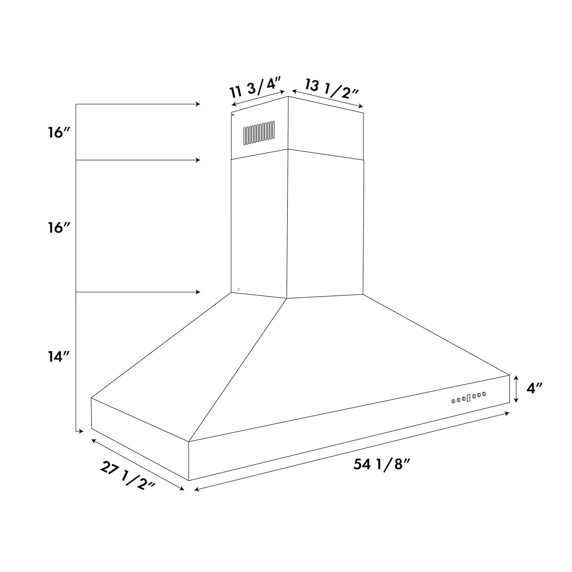 ZLINE 54" Professional Ducted Wall Mount Range Hood in Stainless Steel (697-54) - Image 9