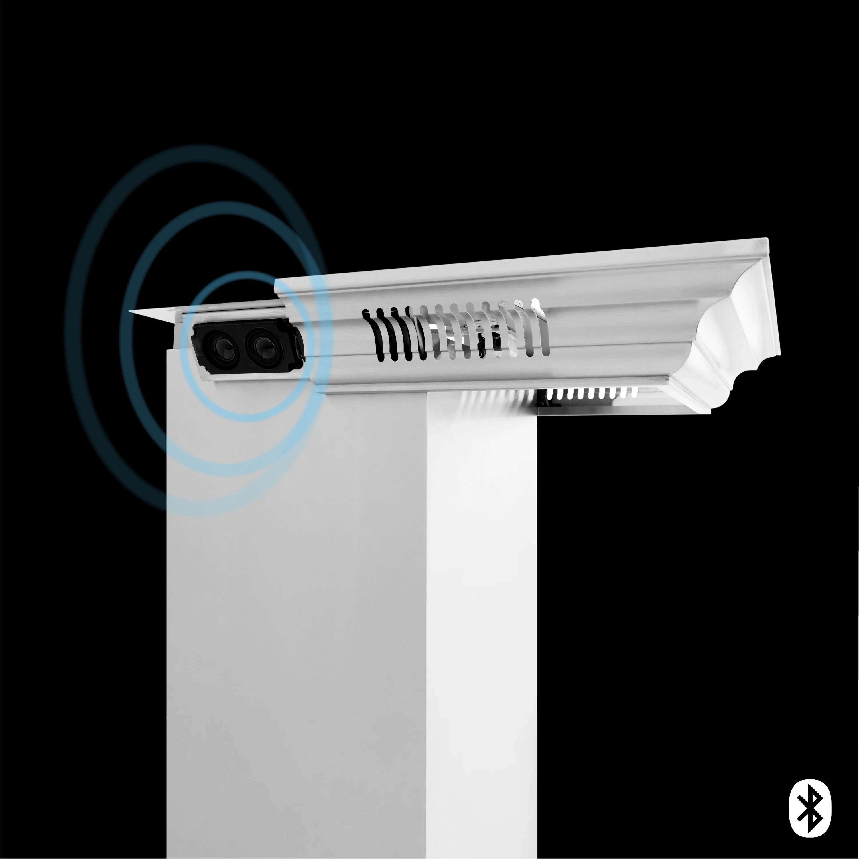 54" ZLINE CrownSound™Ducted Vent Professional Wall Mount Range Hood in Stainless Steel with Built-in Bluetooth Speakers (697CRN-BT-54) - Image 3