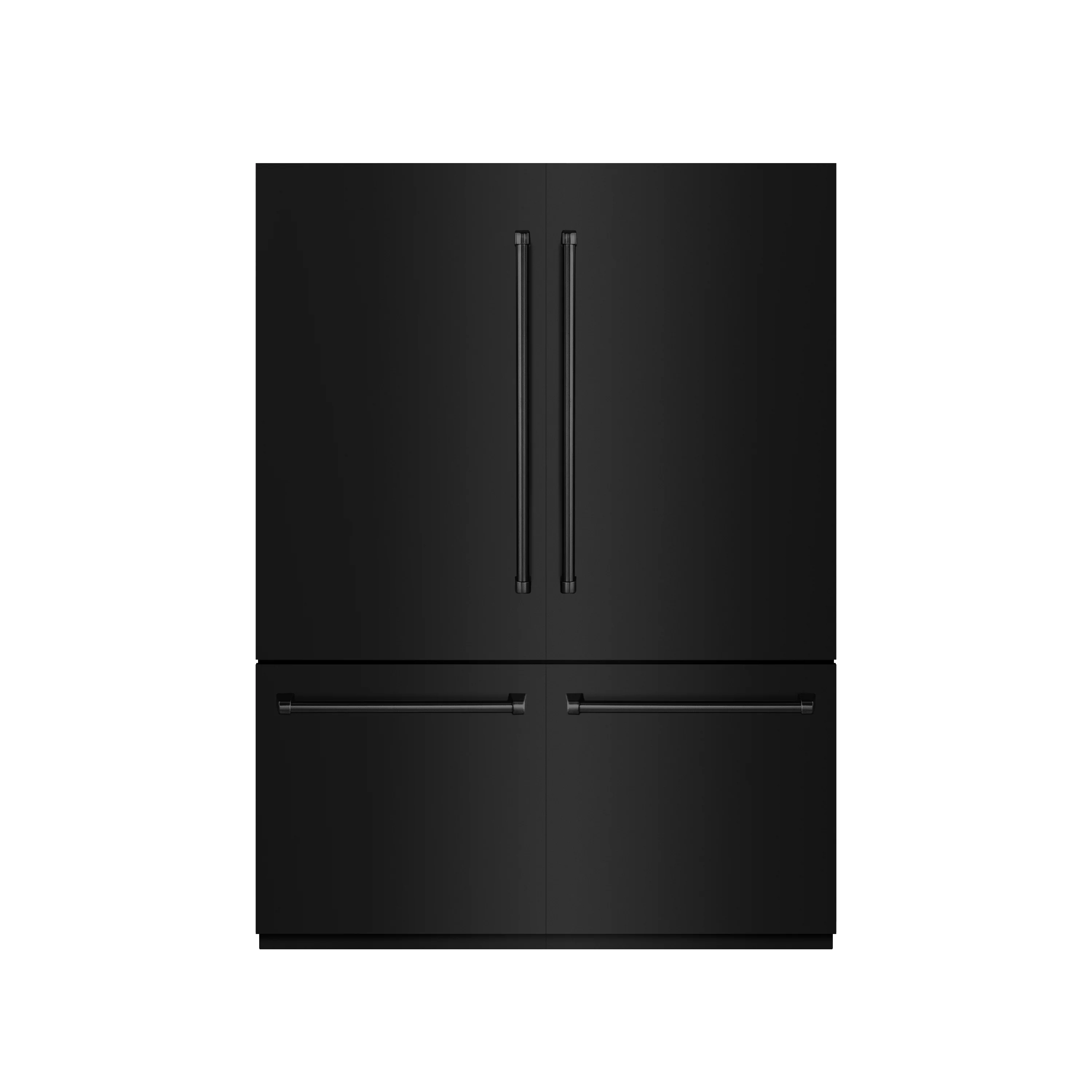 ZLINE 60 in. 32.2 cu. ft. French Door Built-In Bottom Freezer Refrigerator with Water Dispensers and Ice Makers in Black Stainless Steel with Graphite Gray Interior (GRBIV-BS-60) - Image 2