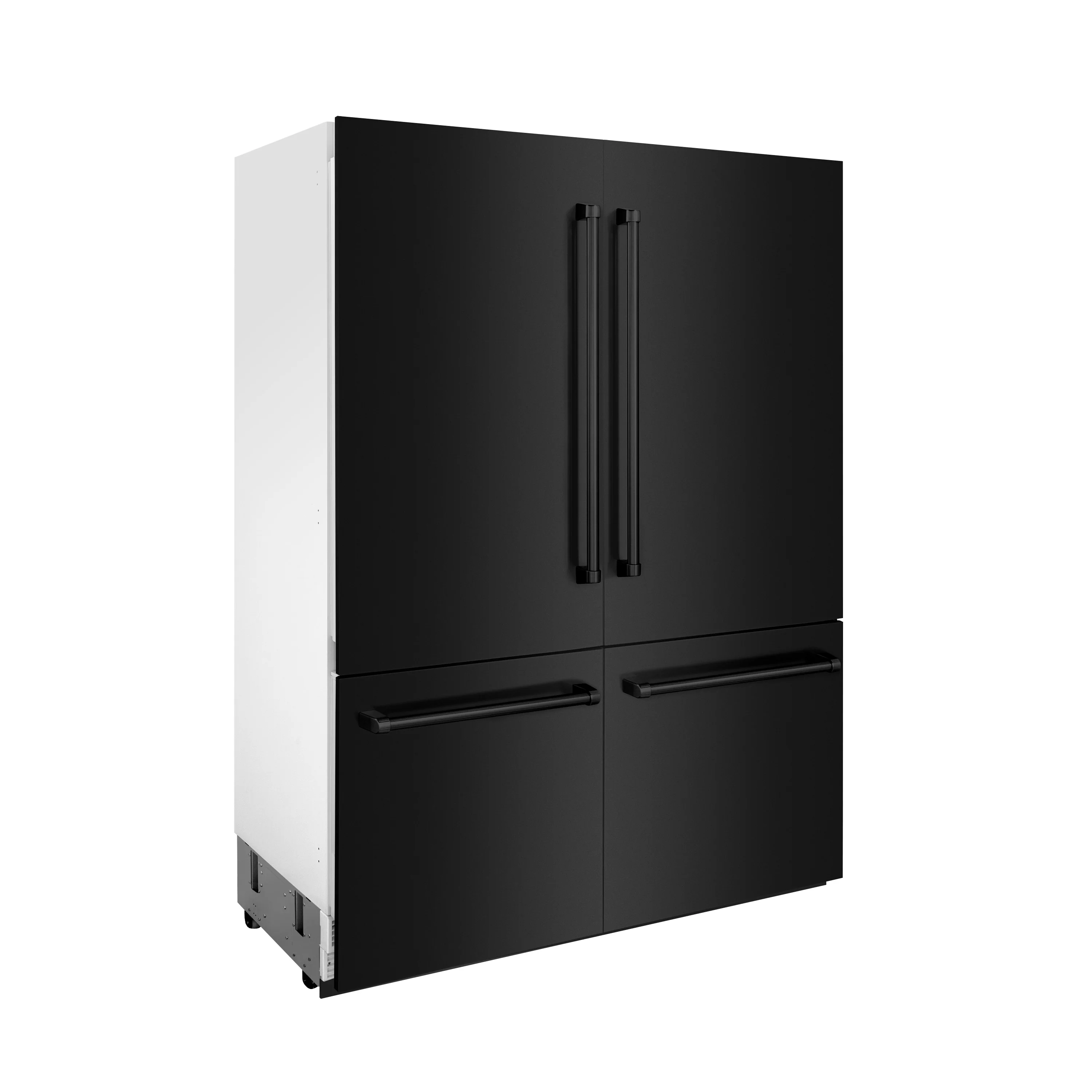 ZLINE 60 in. 32.2 cu. ft. French Door Built-In Bottom Freezer Refrigerator with Water Dispensers and Ice Makers in Black Stainless Steel (RBIV-BS-60) - Image 5