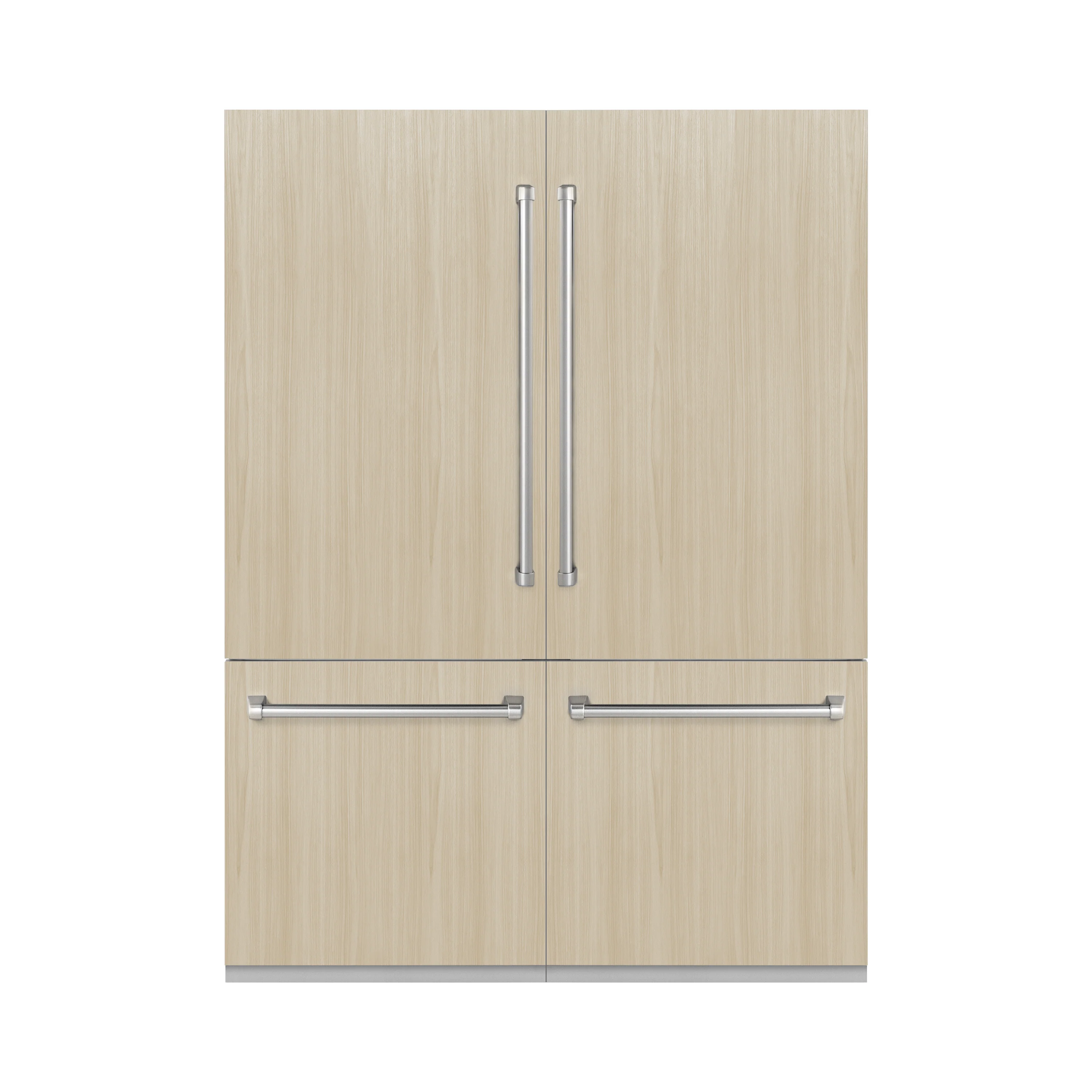 ZLINE 60 in. 32.2 cu. ft. Panel Ready French Door Built-In Bottom Freezer Refrigerator with Water Dispensers and Ice Makers with Graphite Gray Interior (GRBIV-60) - Image 3