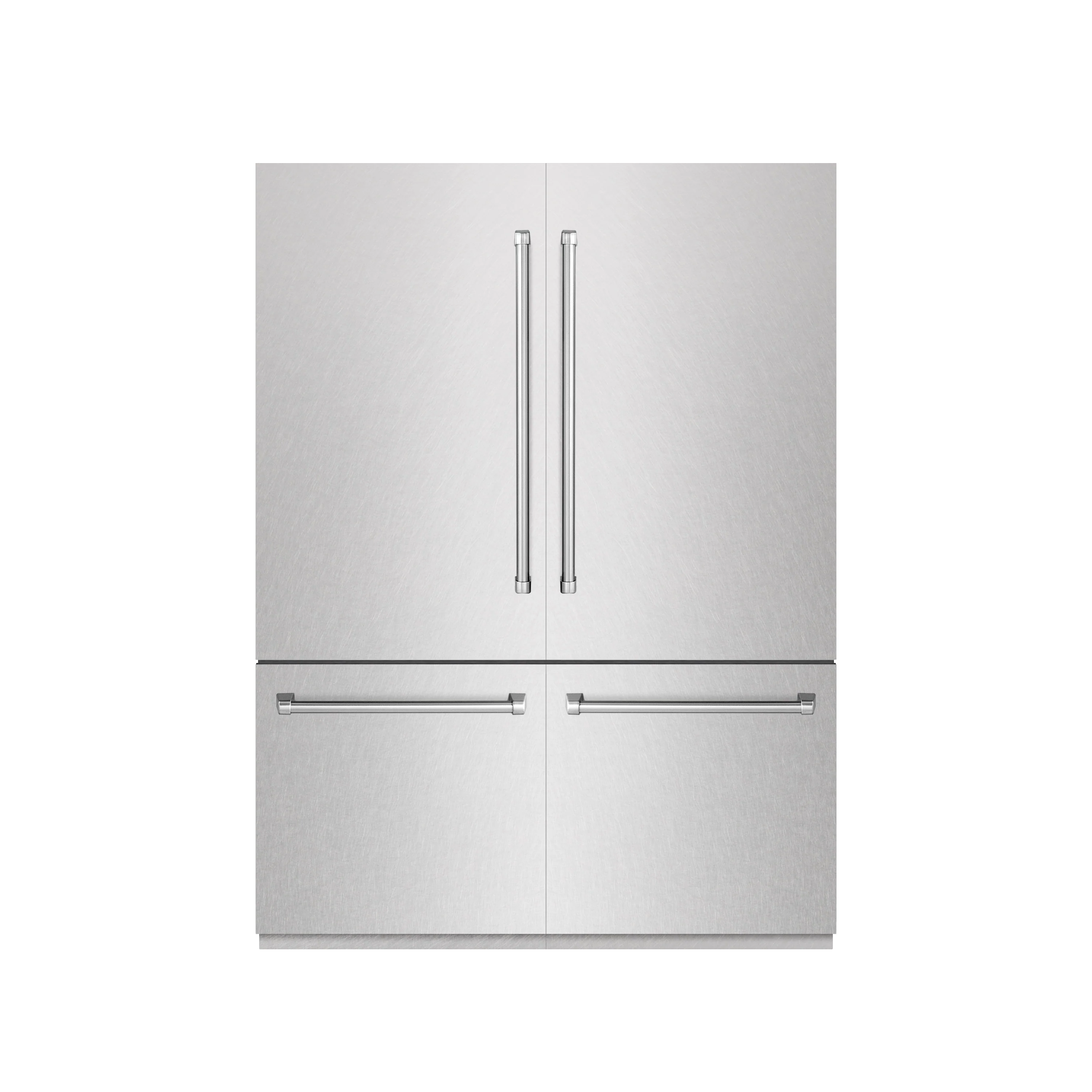 ZLINE 60 in. 32.2 cu. ft. French Door Built-In Bottom Freezer Refrigerator with Water Dispensers and Ice Makers in Satin Stainless Steel with Graphite Gray Interior (GRBIV-SN-60) - Image 3