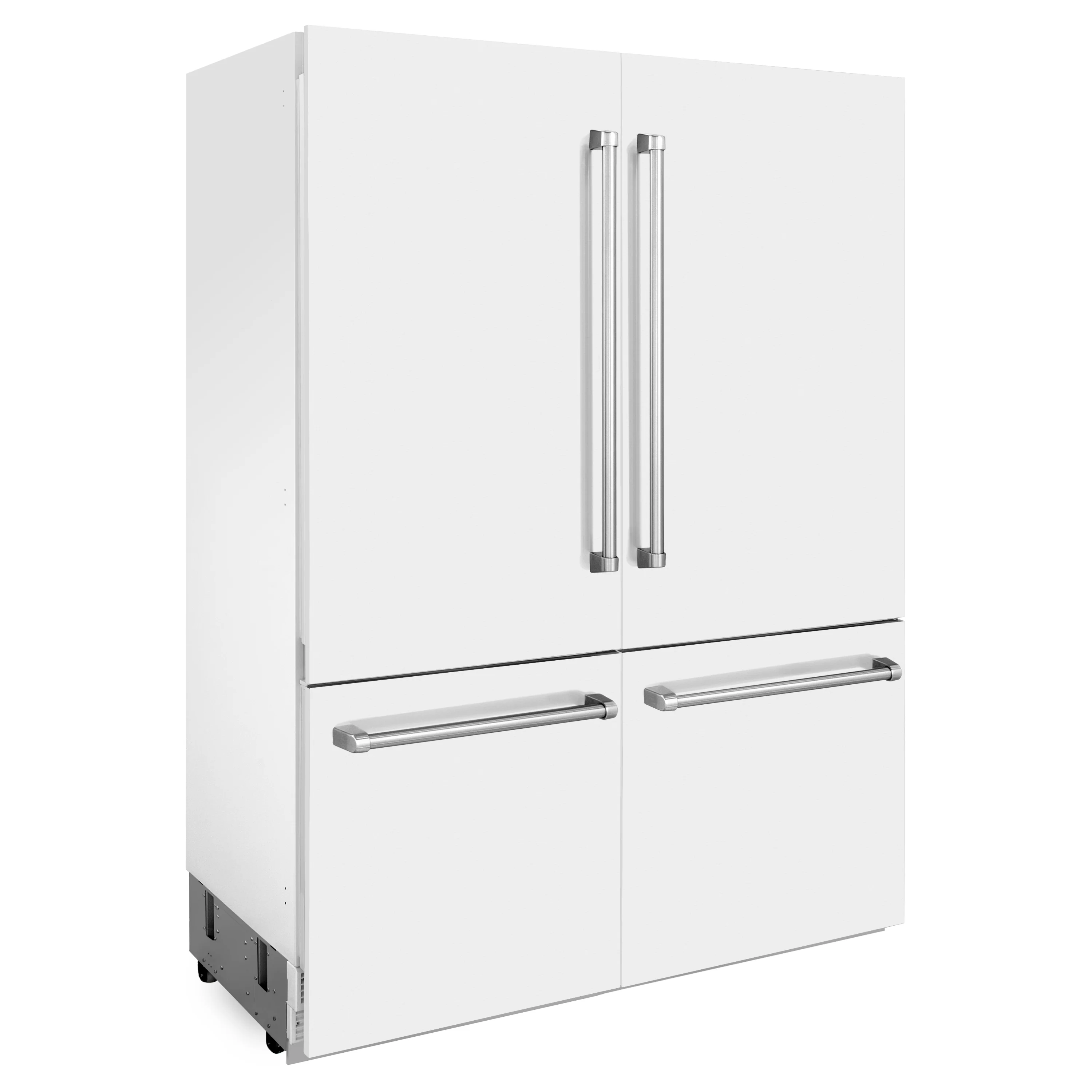 ZLINE 60 in. 32.2 cu. ft. French Door Built-In Bottom Freezer Refrigerator with Water Dispensers and Ice Makers in White Matte (RBIV-WM-60) - Image 7