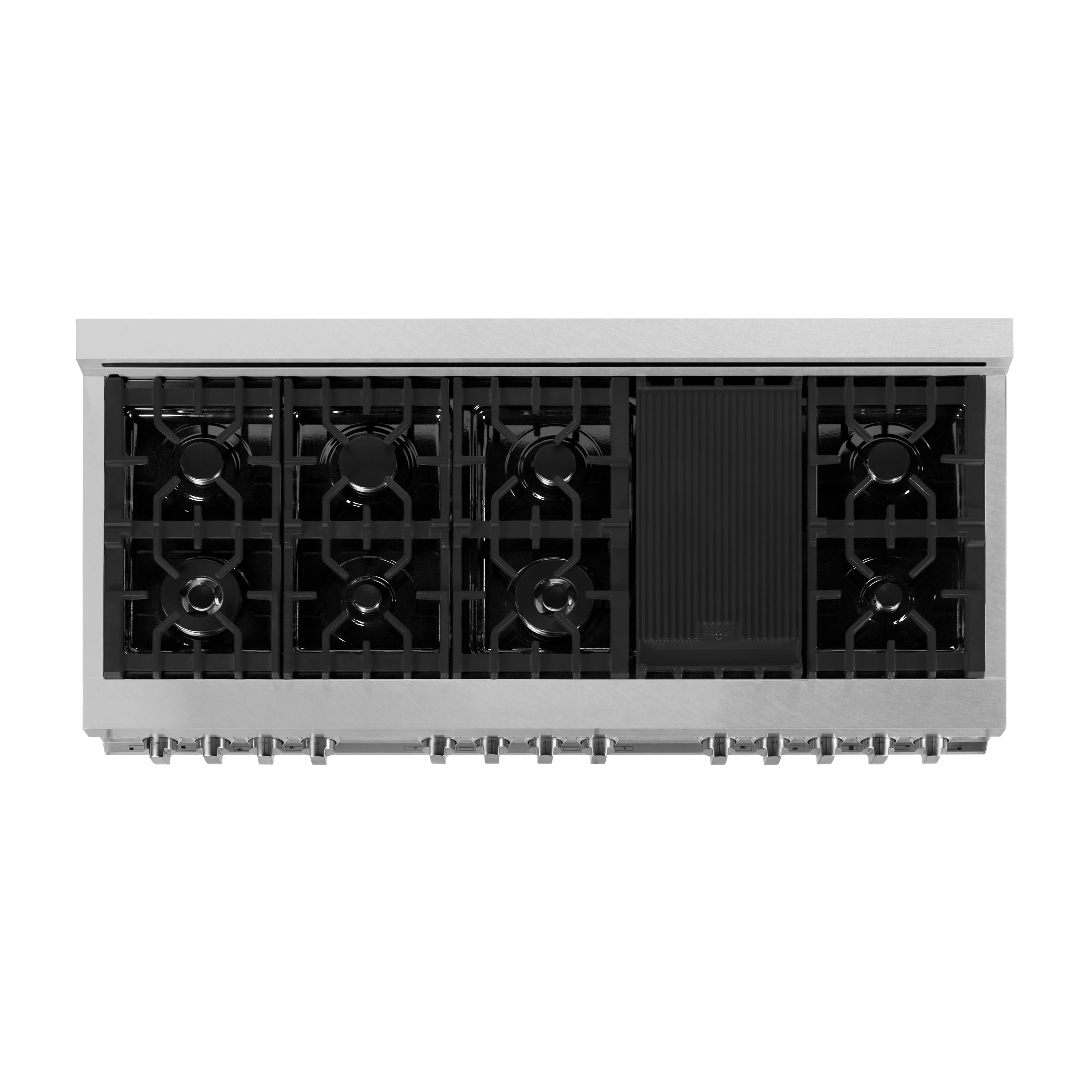 ZLINE 60 in. 7.4 cu. ft. Legacy Dual Fuel Range with 9 Burner Gas Cooktop and 2 Electric Convection Ovens in Satin Stainless Steel with Griddle (RAS-SN-GR-60) - Image 8