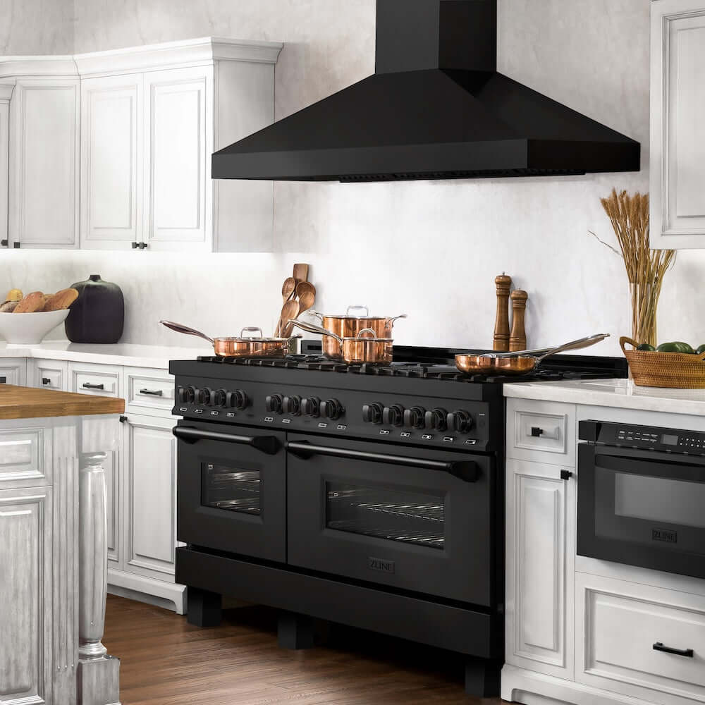 ZLINE 60 in. 7.4 cu. ft. Legacy Dual Fuel Range with 9 Burner Gas Cooktop and 2 Electric Convection Ovens in Black Stainless Steel, Open Box-Great Condition - Image 3