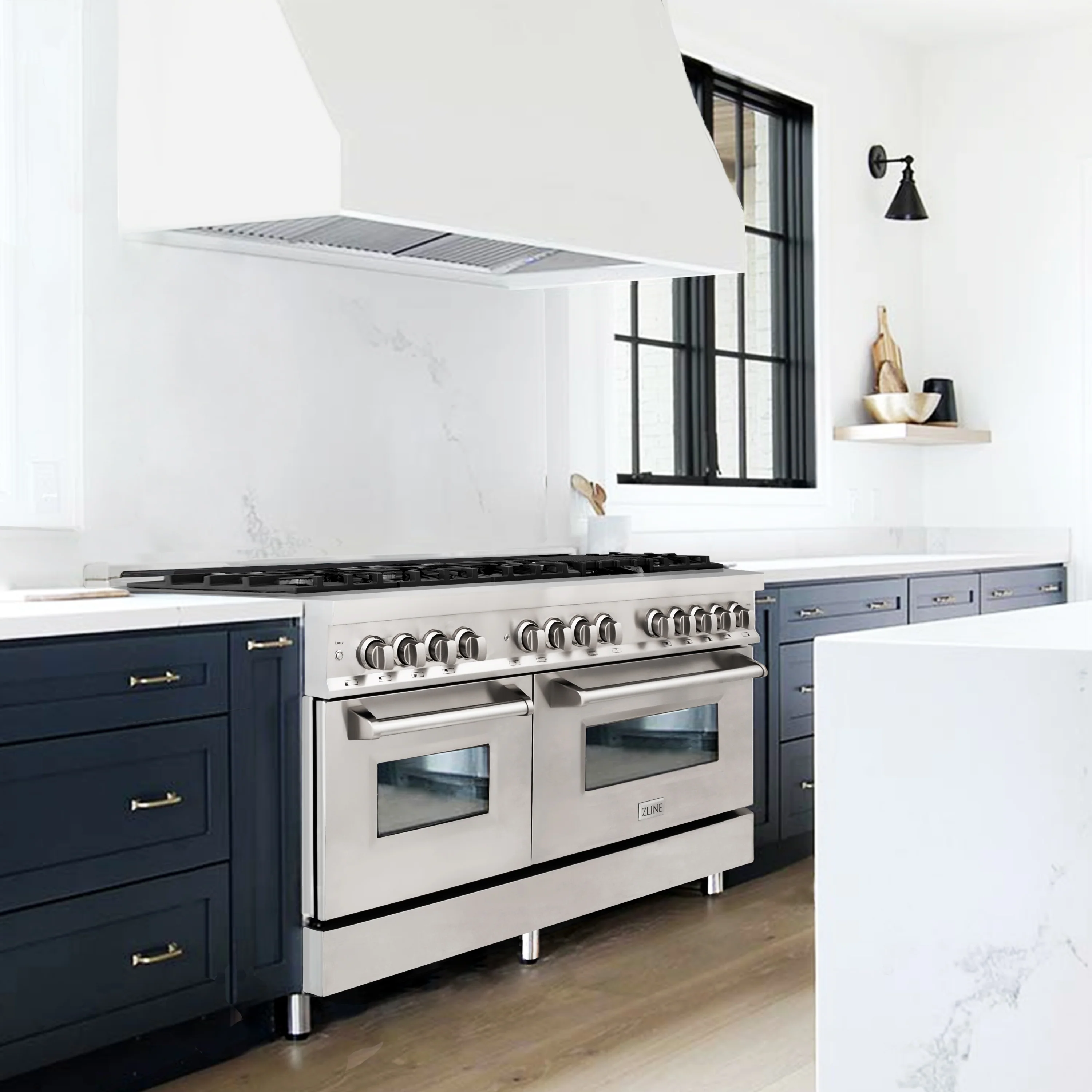 ZLINE 60 in. 7.4 cu. ft. Legacy Dual Fuel Range with 9 Burner Gas Cooktop and 2 Electric Convection Ovens in Stainless Steel, Open Box-Great Condition - Image 3