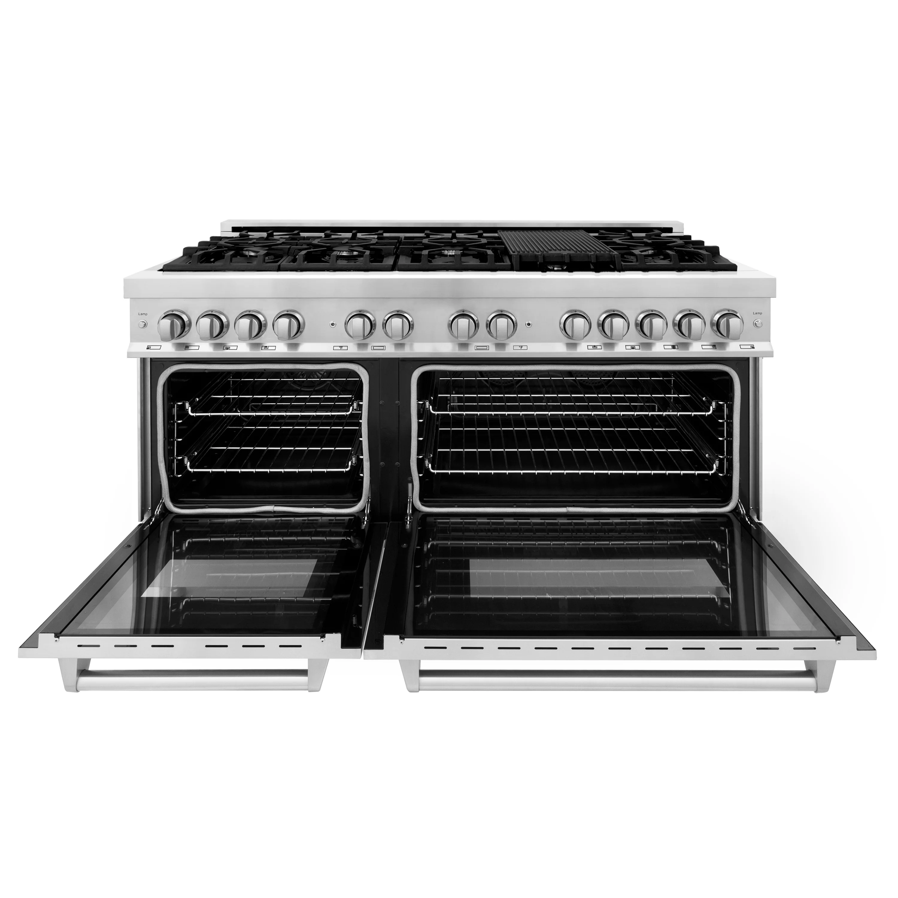 ZLINE 60 in. 7.4 cu. ft. Legacy Dual Fuel Range with 9 Burner Gas Cooktop and 2 Electric Convection Ovens in Stainless Steel, Open Box-Great Condition - Image 5