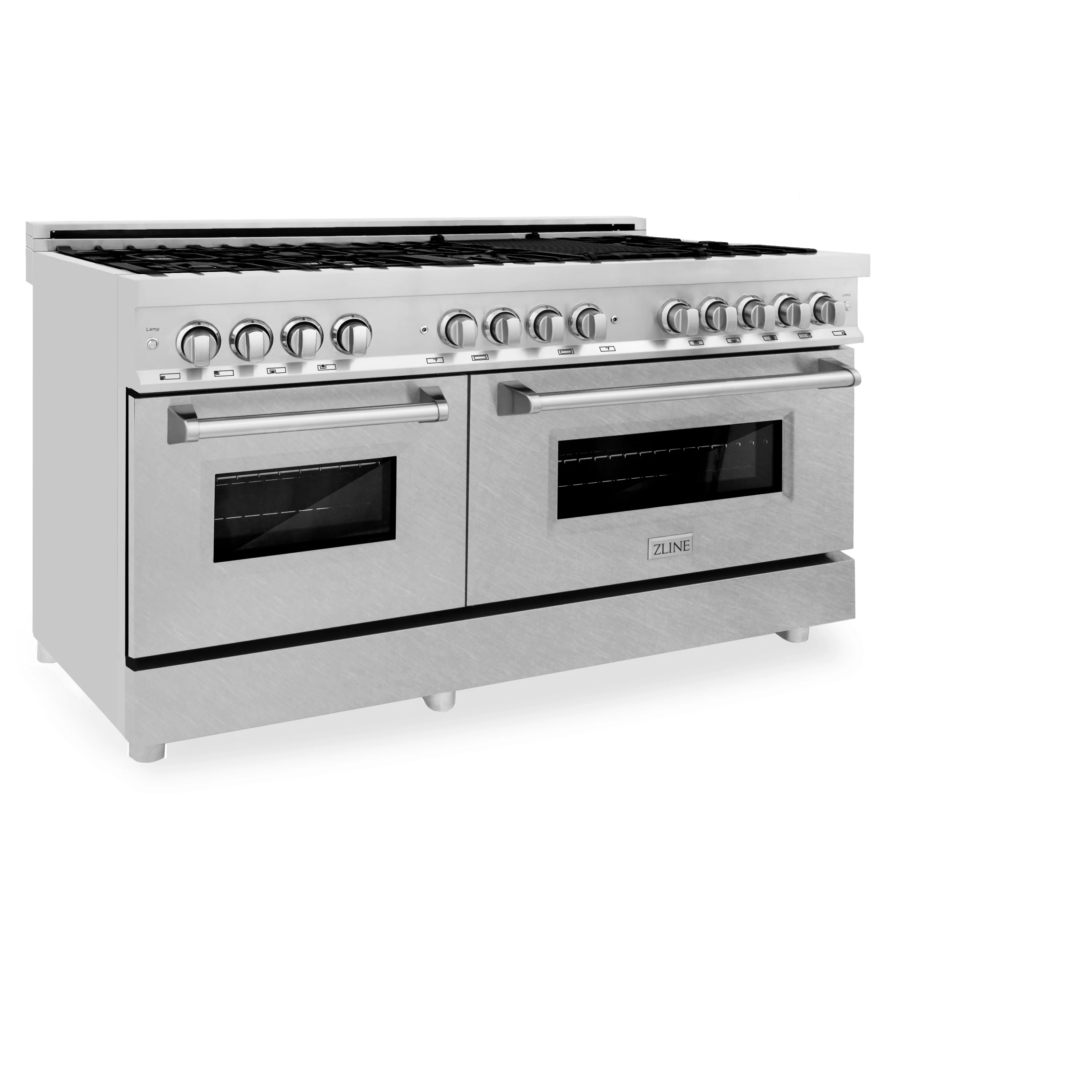 ZLINE 60 in. 7.4 cu. ft. Legacy Dual Fuel Range with 9 Burner Gas Cooktop and 2 Electric Convection Ovens in Stainless Steel with Satin Stainless Steel Doors (RA-SN-60) - Image 6