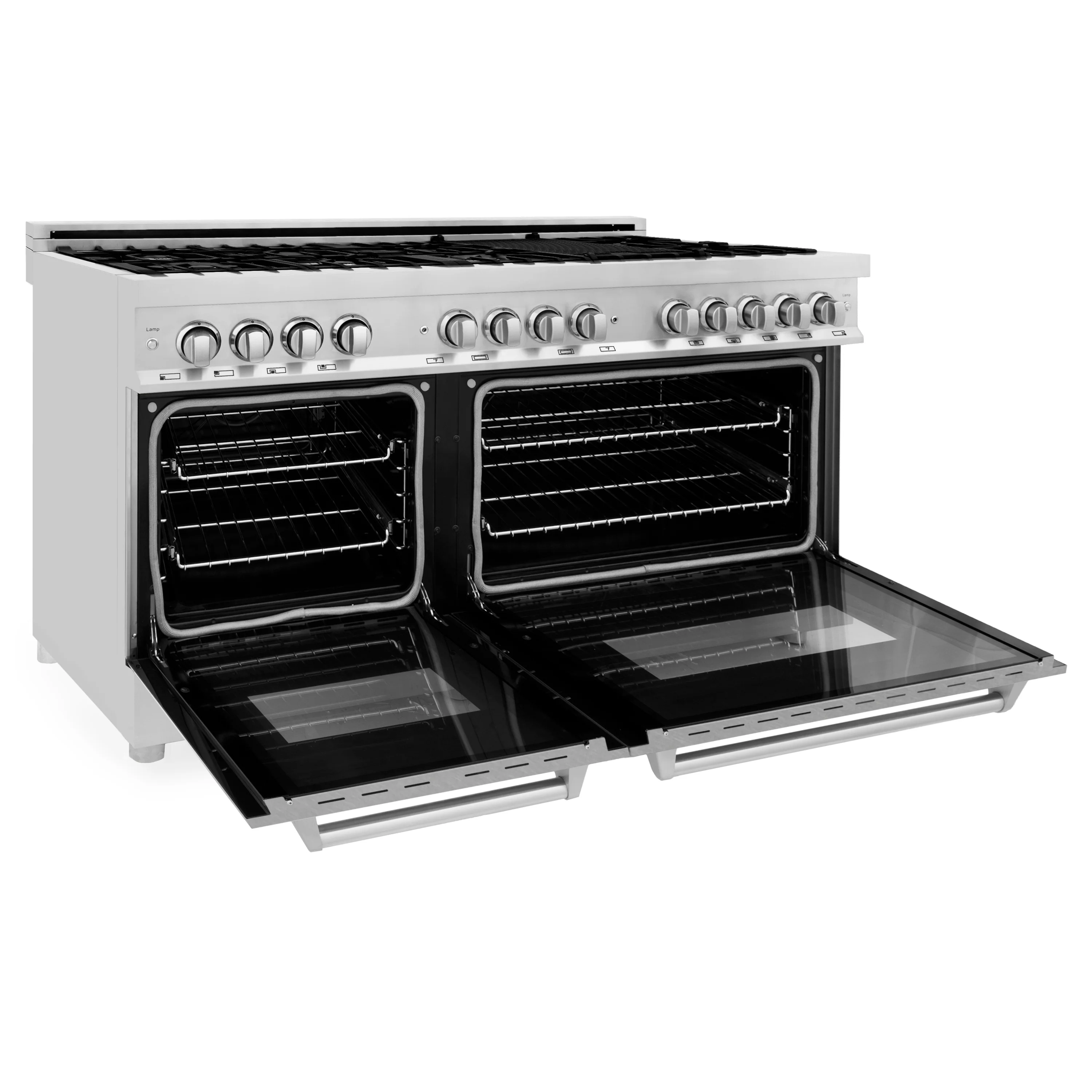 ZLINE 60 in. 7.4 cu. ft. Legacy Dual Fuel Range with 9 Burner Gas Cooktop and 2 Electric Convection Ovens in Stainless Steel with Satin Stainless Steel Doors (RA-SN-60) - Image 7